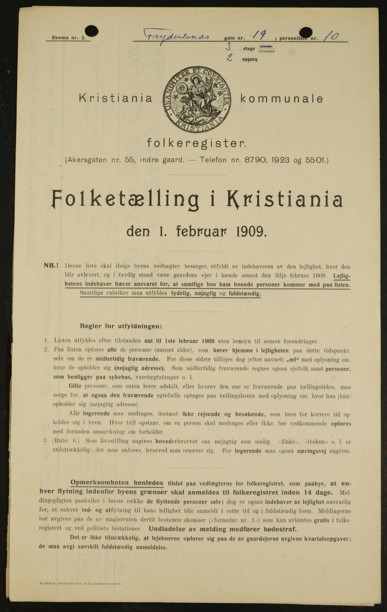 OBA, Kommunal folketelling 1.2.1909 for Kristiania kjøpstad, 1909, s. 25808