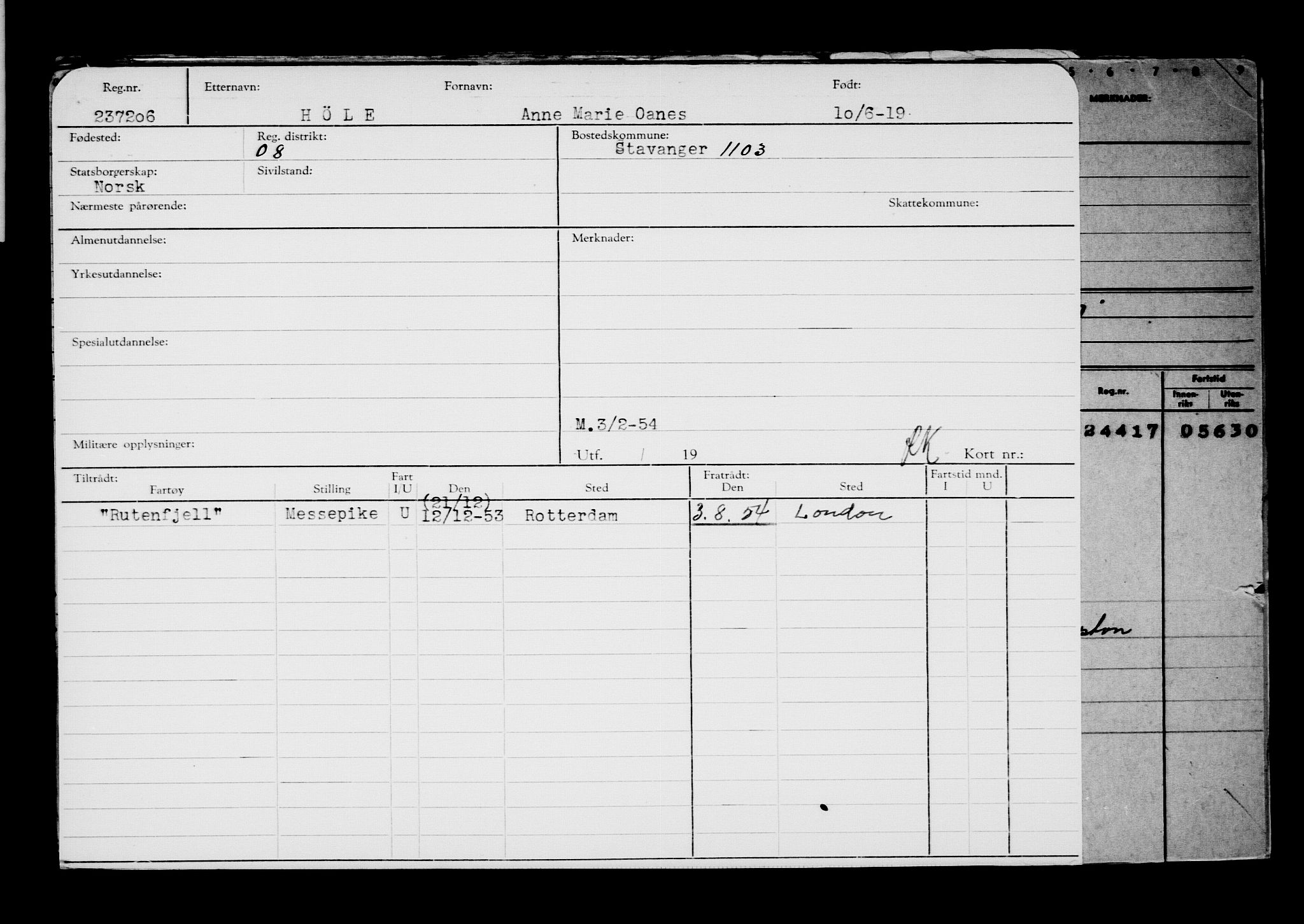 Direktoratet for sjømenn, AV/RA-S-3545/G/Gb/L0169: Hovedkort, 1919, s. 455