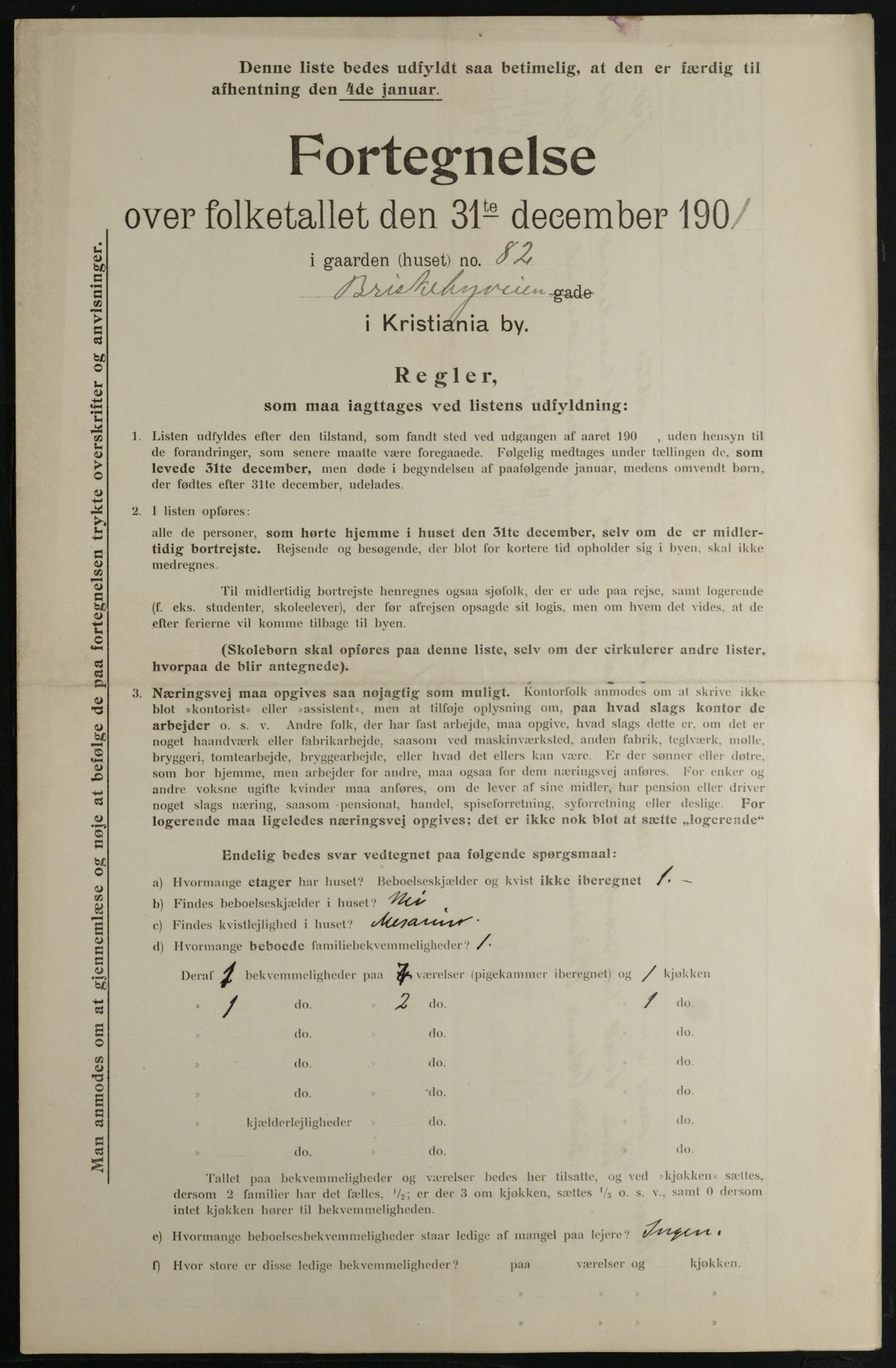 OBA, Kommunal folketelling 31.12.1901 for Kristiania kjøpstad, 1901, s. 1611