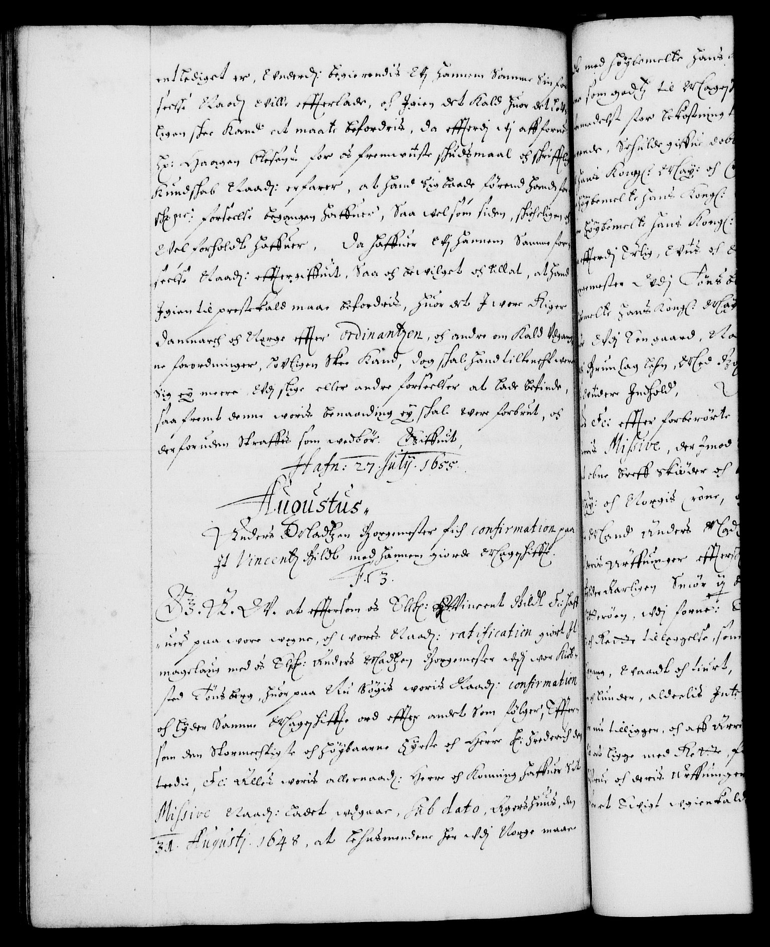 Danske Kanselli 1572-1799, RA/EA-3023/F/Fc/Fca/Fcaa/L0008: Norske registre (mikrofilm), 1651-1656, s. 508b