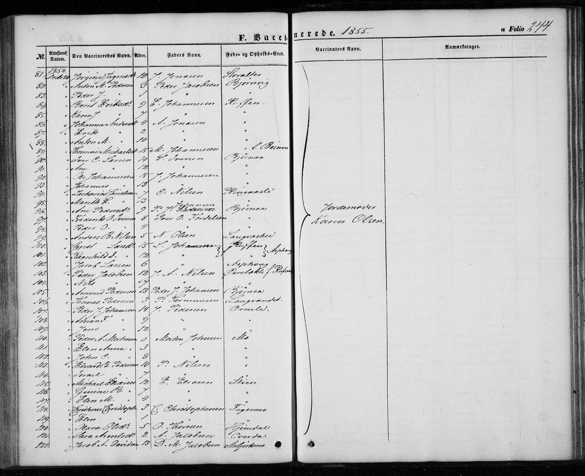 Ministerialprotokoller, klokkerbøker og fødselsregistre - Nordland, SAT/A-1459/827/L0392: Ministerialbok nr. 827A04, 1853-1866, s. 244