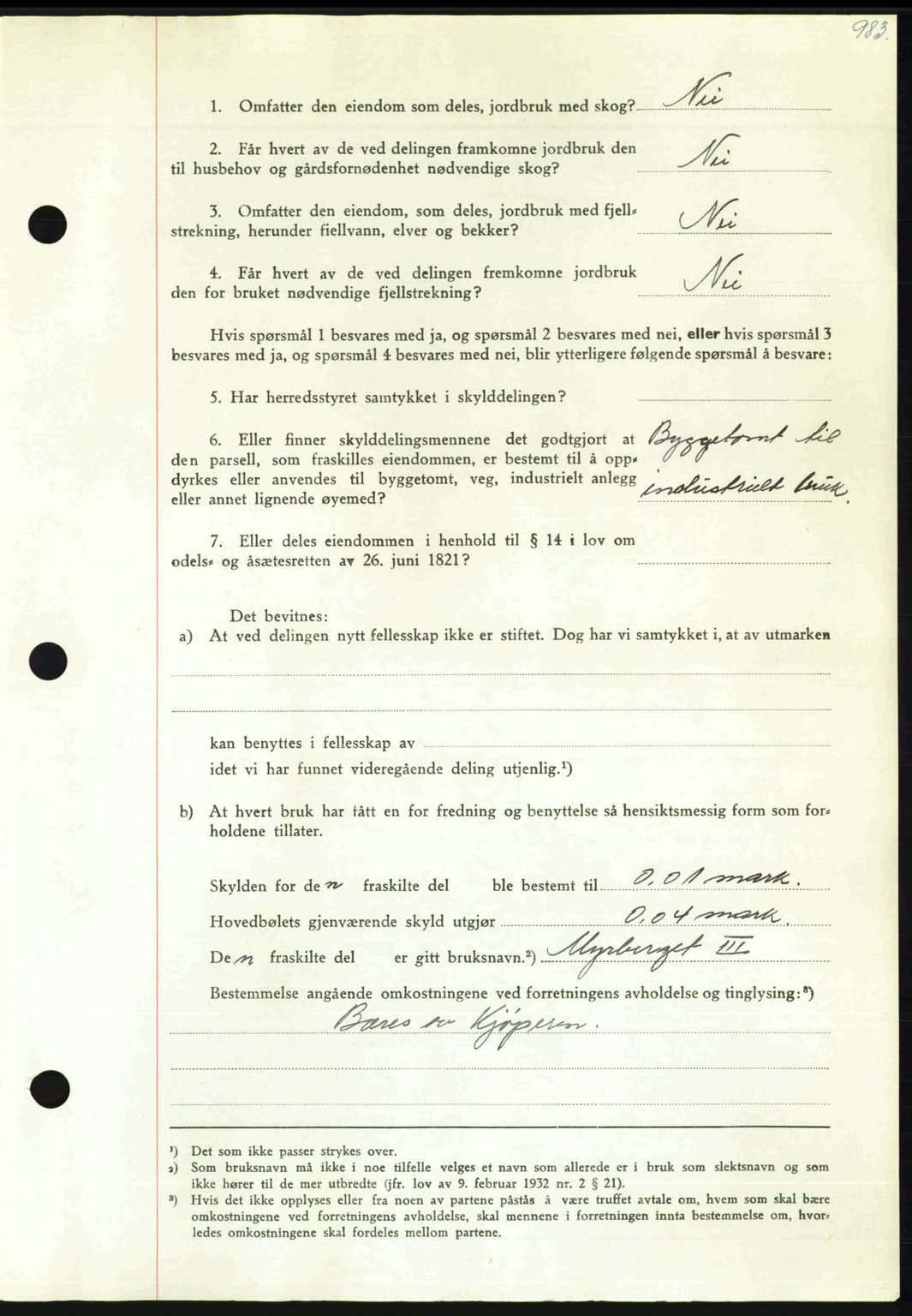 Nordmøre sorenskriveri, AV/SAT-A-4132/1/2/2Ca: Pantebok nr. A109, 1948-1948, Dagboknr: 3293/1948