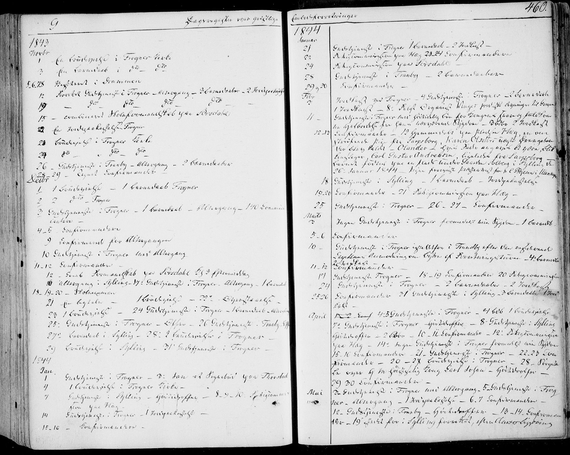 Lier kirkebøker, AV/SAKO-A-230/F/Fa/L0011: Ministerialbok nr. I 11, 1843-1854, s. 460