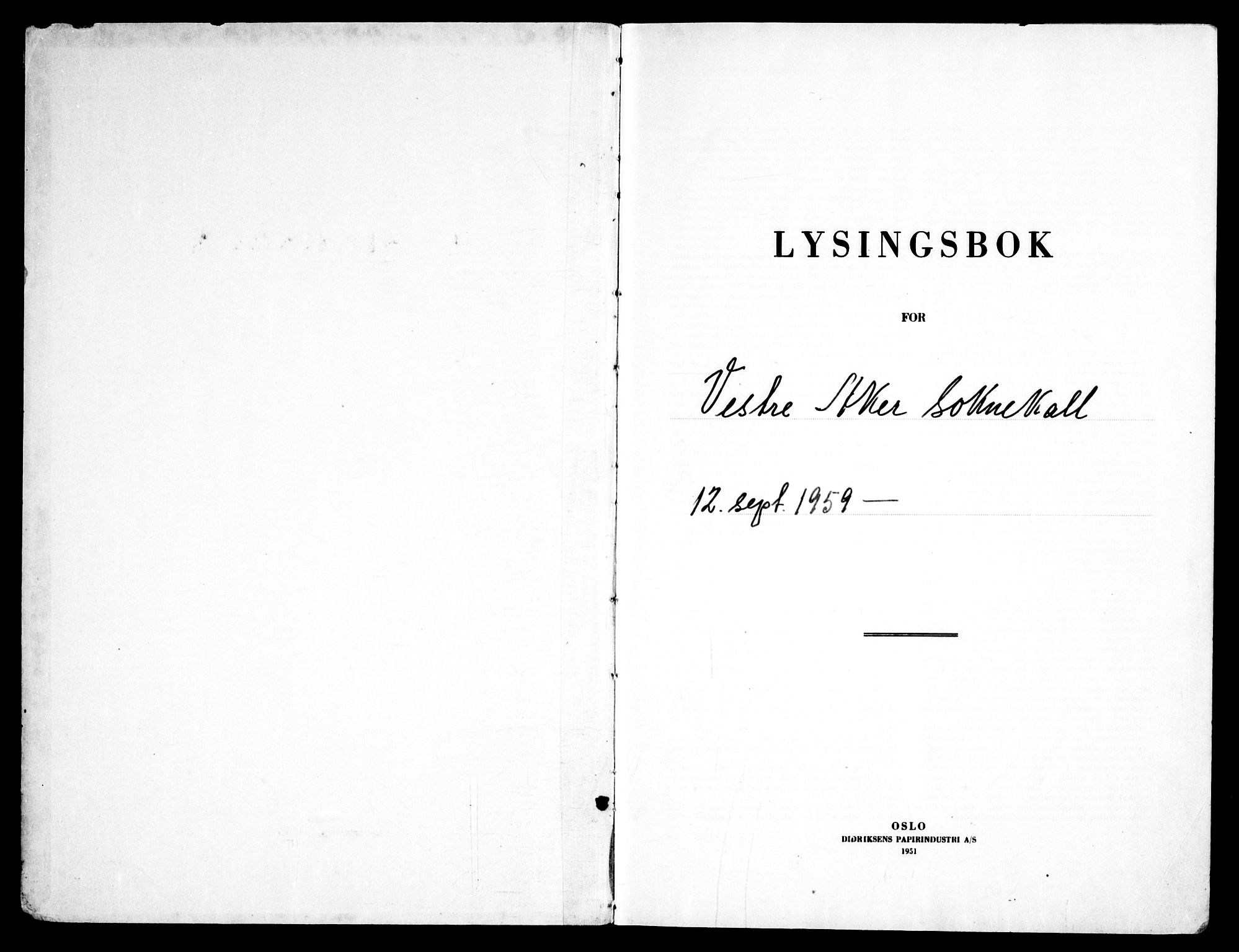 Vestre Aker prestekontor Kirkebøker, AV/SAO-A-10025/H/Ha/L0009: Lysningsprotokoll nr. 9, 1959-1966