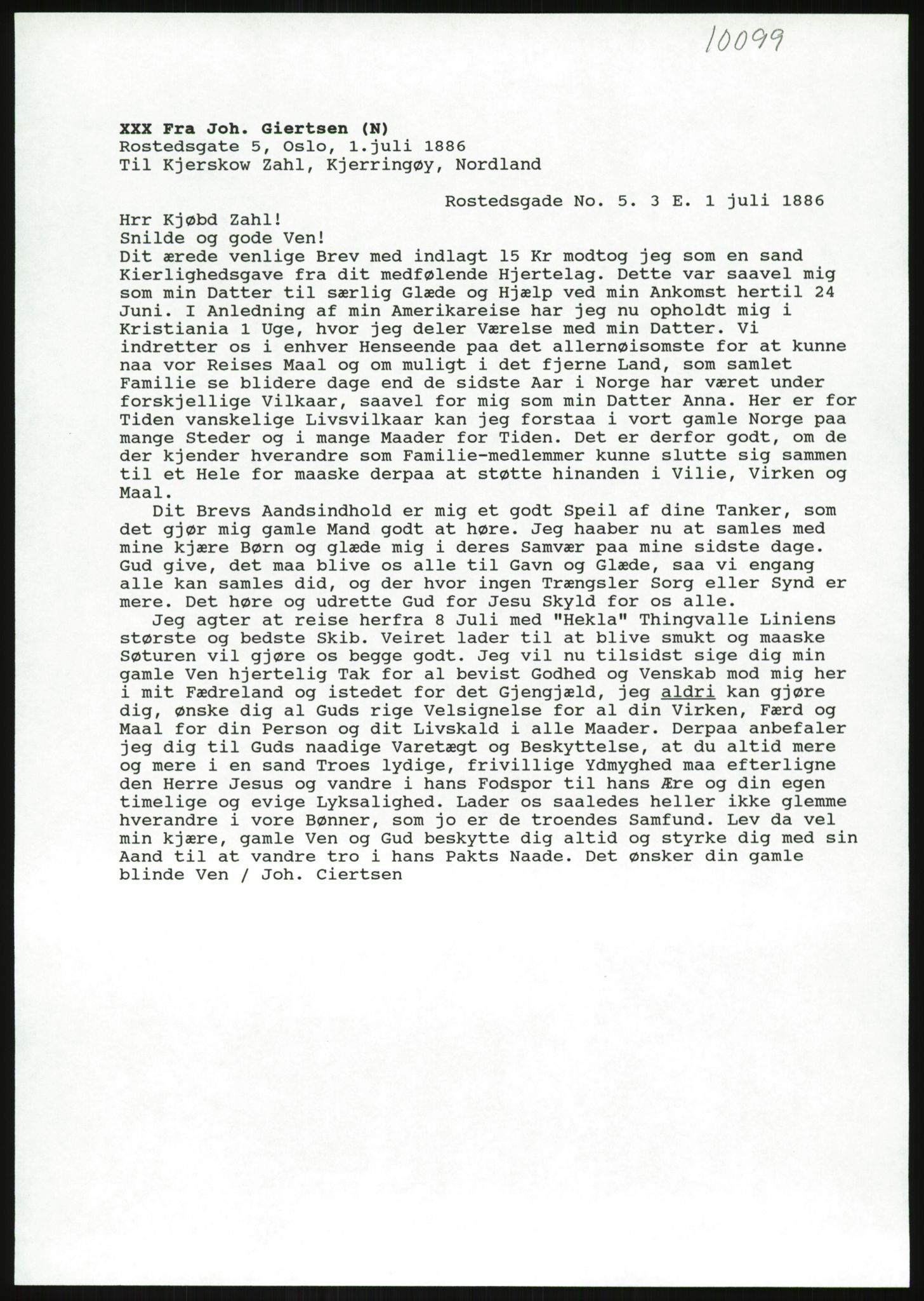 Samlinger til kildeutgivelse, Amerikabrevene, AV/RA-EA-4057/F/L0036: Innlån fra Nordland: Kjerringøyarkivet, 1838-1914, s. 187