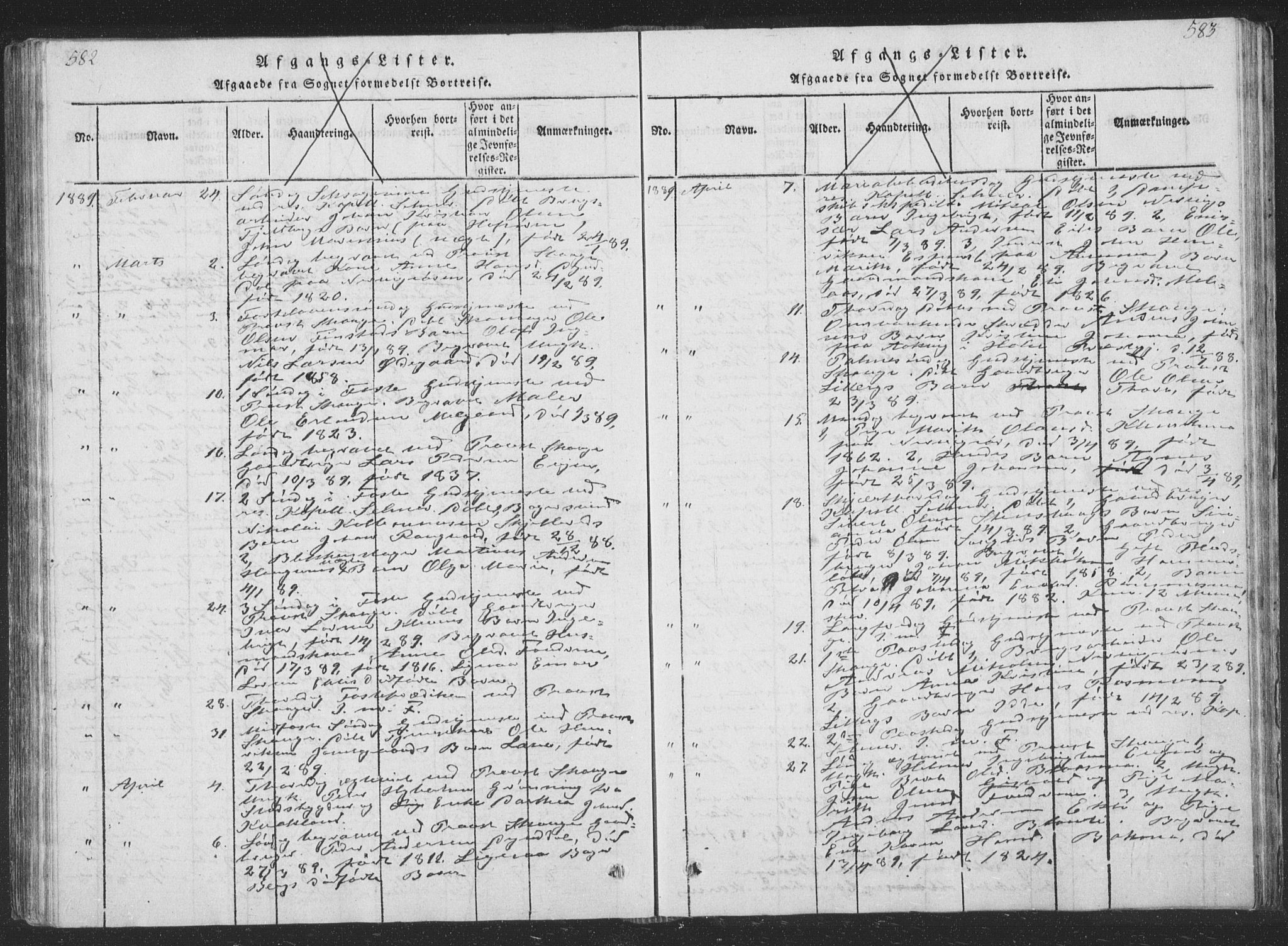 Ministerialprotokoller, klokkerbøker og fødselsregistre - Sør-Trøndelag, AV/SAT-A-1456/668/L0816: Klokkerbok nr. 668C05, 1816-1893, s. 582-583