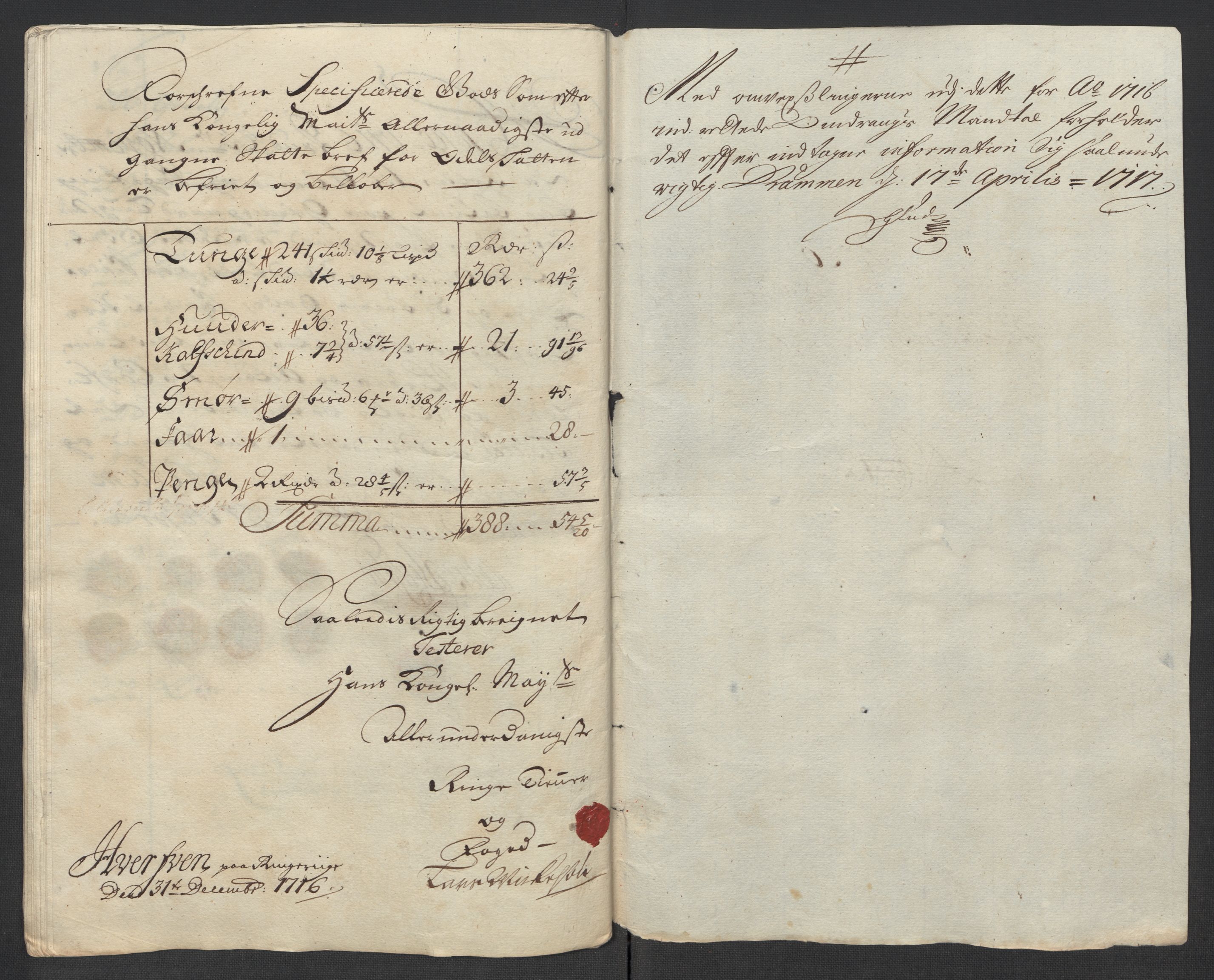 Rentekammeret inntil 1814, Reviderte regnskaper, Fogderegnskap, RA/EA-4092/R23/L1474: Fogderegnskap Ringerike og Hallingdal, 1716, s. 188