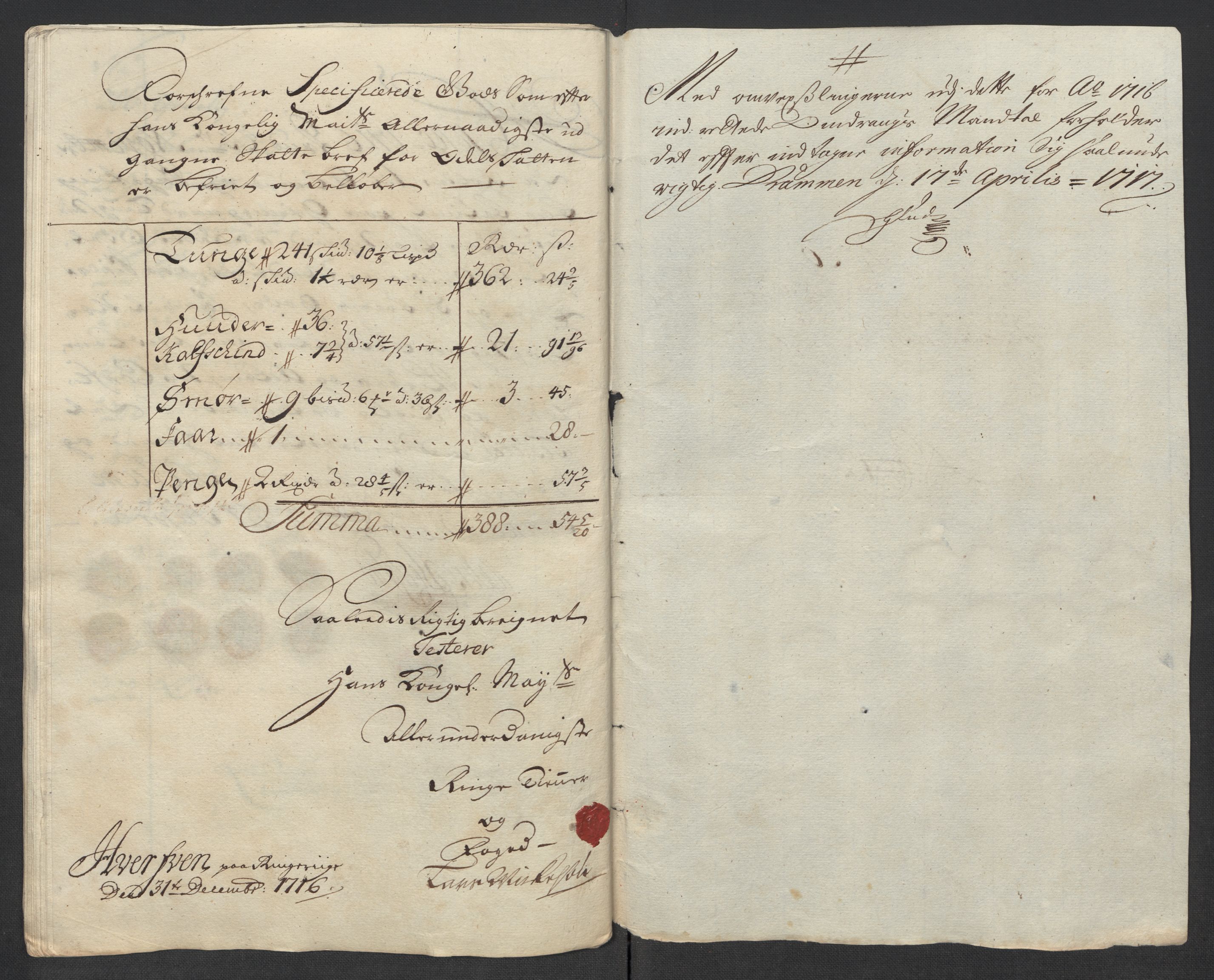 Rentekammeret inntil 1814, Reviderte regnskaper, Fogderegnskap, AV/RA-EA-4092/R23/L1474: Fogderegnskap Ringerike og Hallingdal, 1716, s. 188