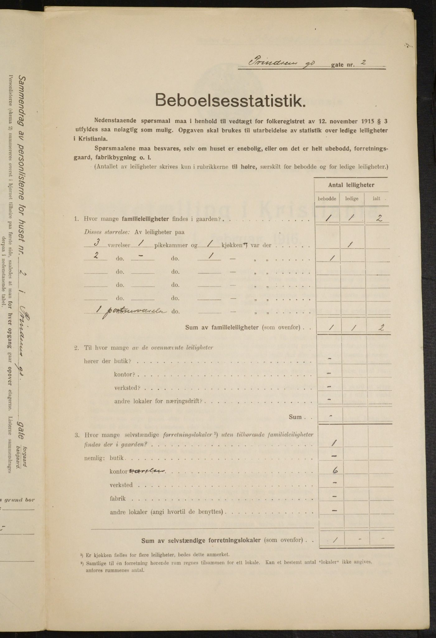 OBA, Kommunal folketelling 1.2.1916 for Kristiania, 1916, s. 83488