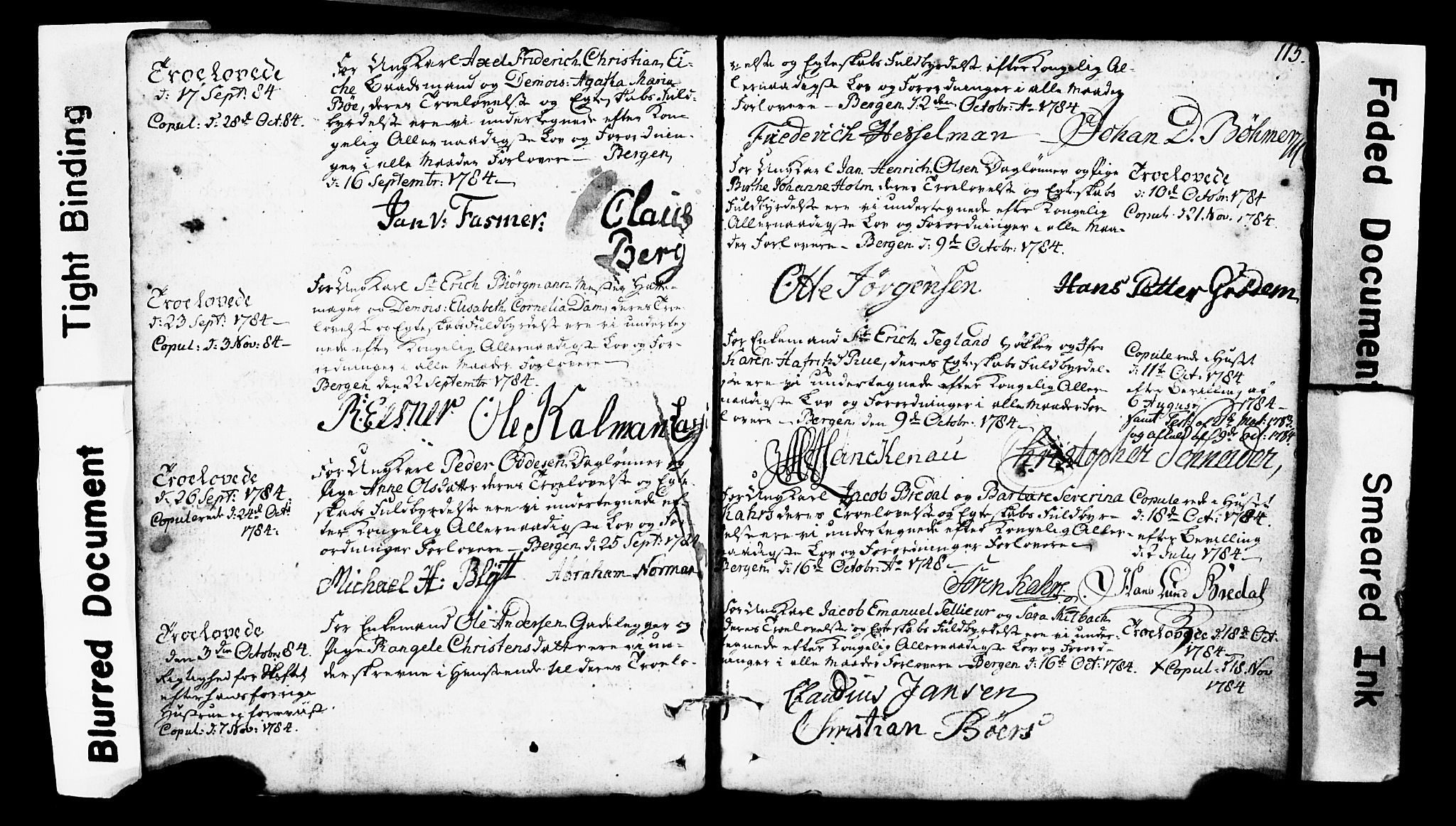 Domkirken sokneprestembete, SAB/A-74801: Forlovererklæringer nr. II.5.1, 1767-1792, s. 115