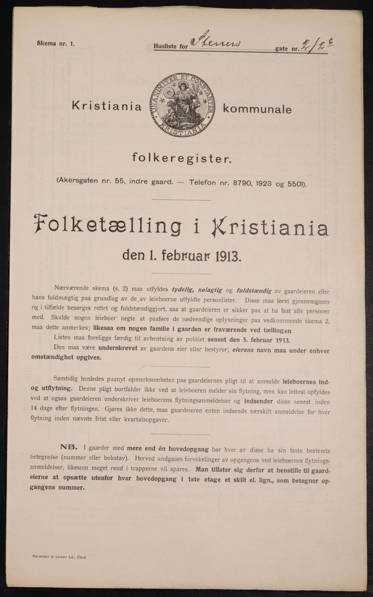 OBA, Kommunal folketelling 1.2.1913 for Kristiania, 1913, s. 101514