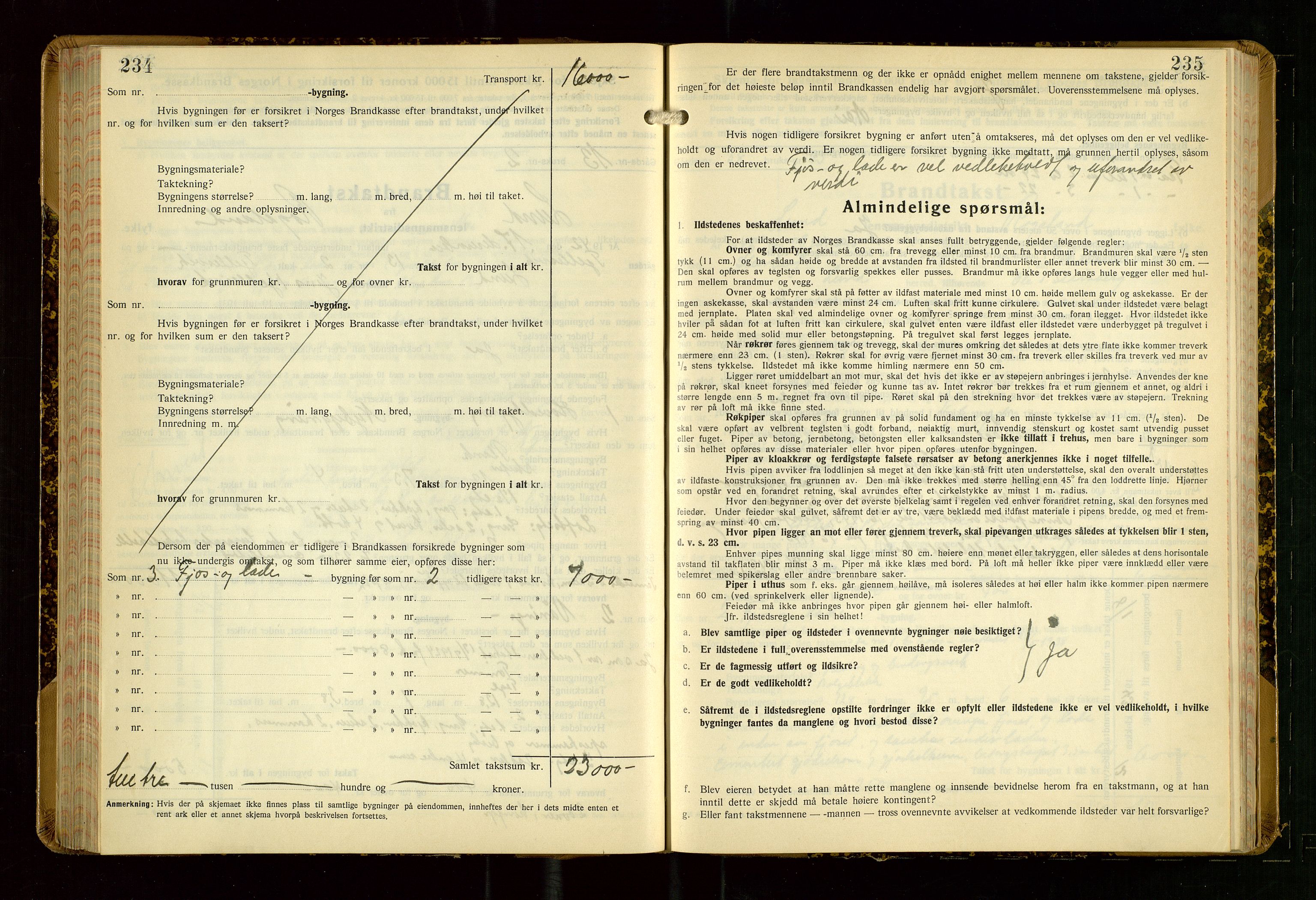 Lund lensmannskontor, AV/SAST-A-100303/Gob/L0006: "Brandtakstprotokoll", 1938-1951, s. 234-235