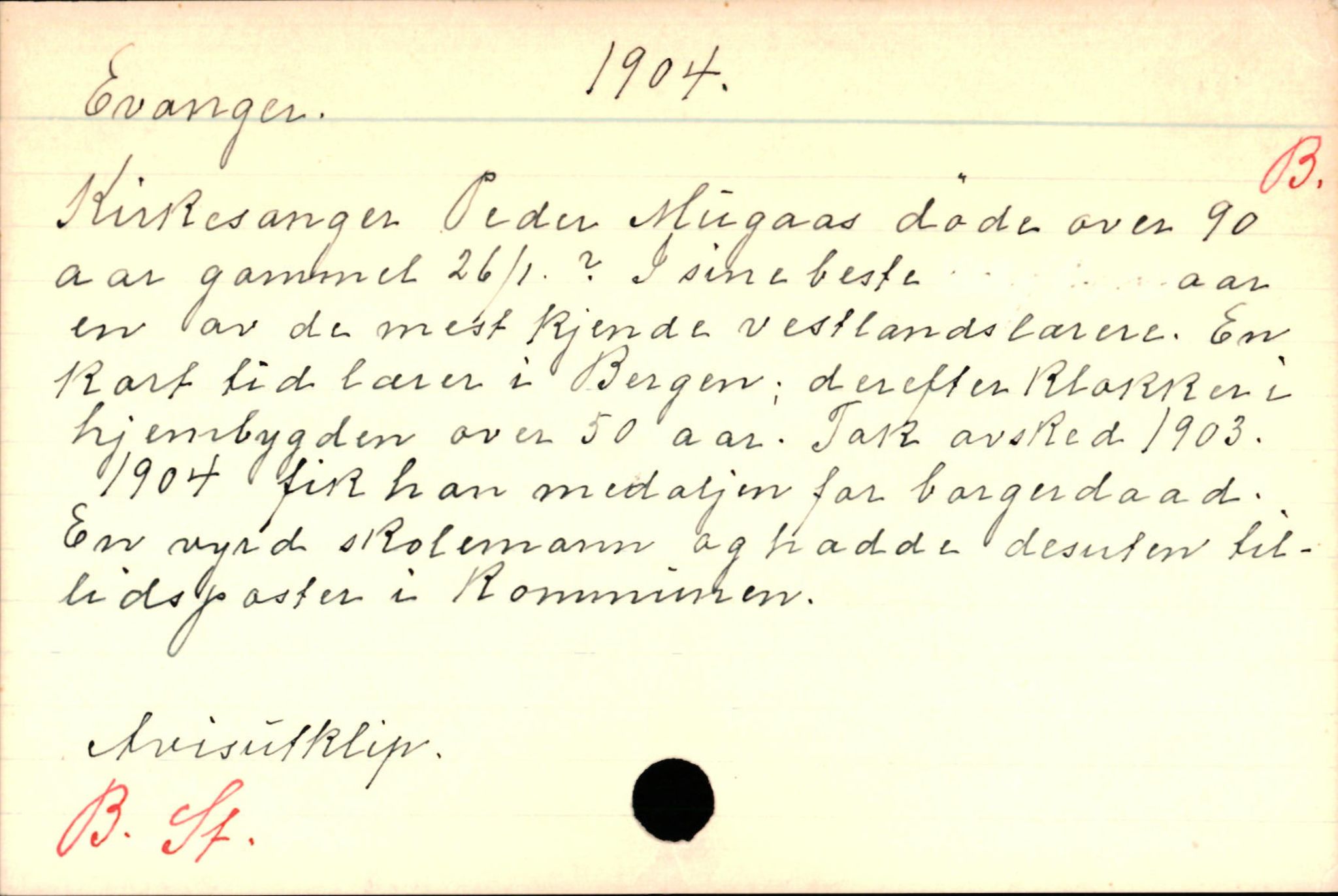 Haugen, Johannes - lærer, SAB/SAB/PA-0036/01/L0001: Om klokkere og lærere, 1521-1904, s. 6133