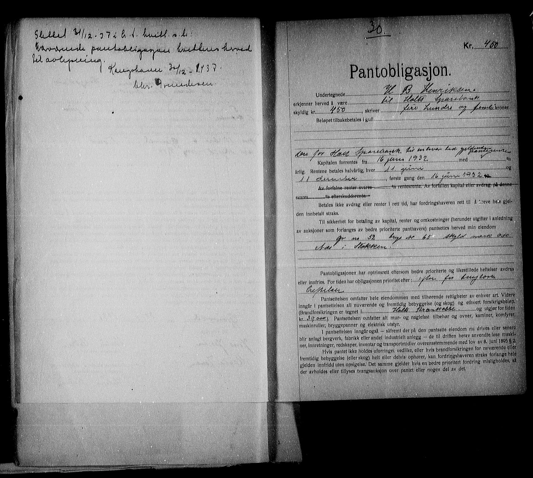 Nedenes sorenskriveri, AV/SAK-1221-0006/G/Gb/Gba/L0035: Pantebok nr. 31, 1929-1933, s. 30