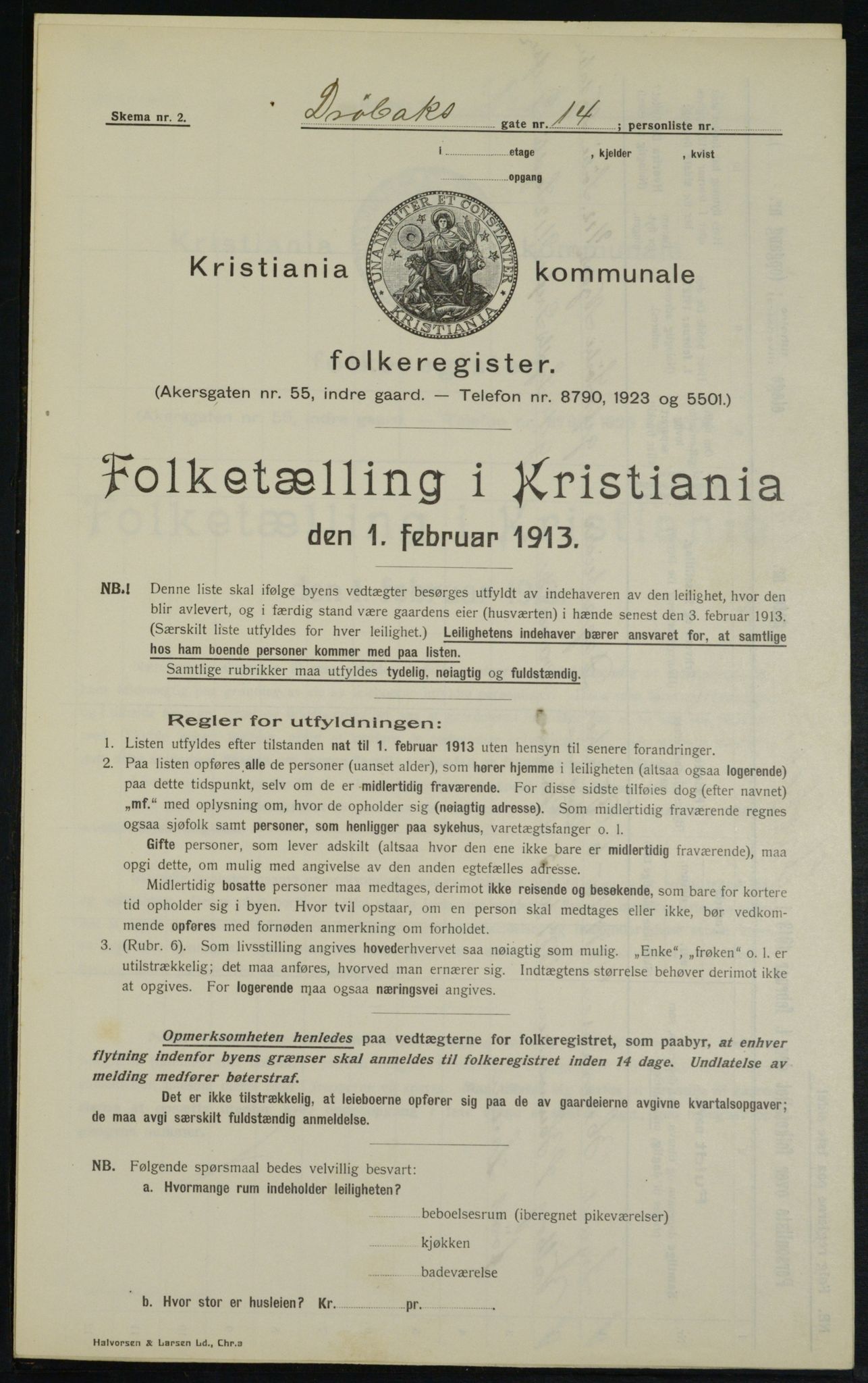 OBA, Kommunal folketelling 1.2.1913 for Kristiania, 1913, s. 17501