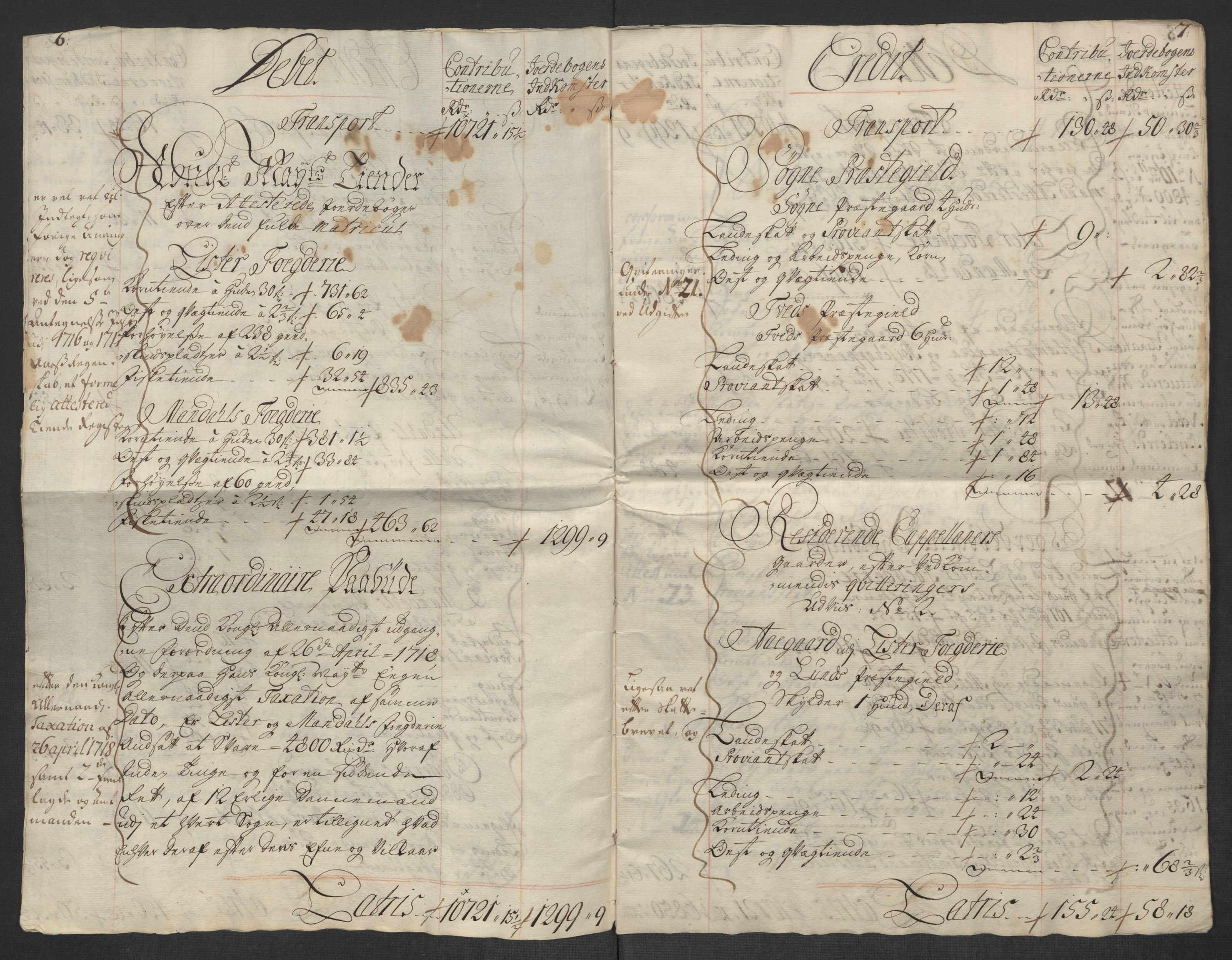 Rentekammeret inntil 1814, Reviderte regnskaper, Fogderegnskap, AV/RA-EA-4092/R43/L2563: Fogderegnskap Lista og Mandal, 1718, s. 6