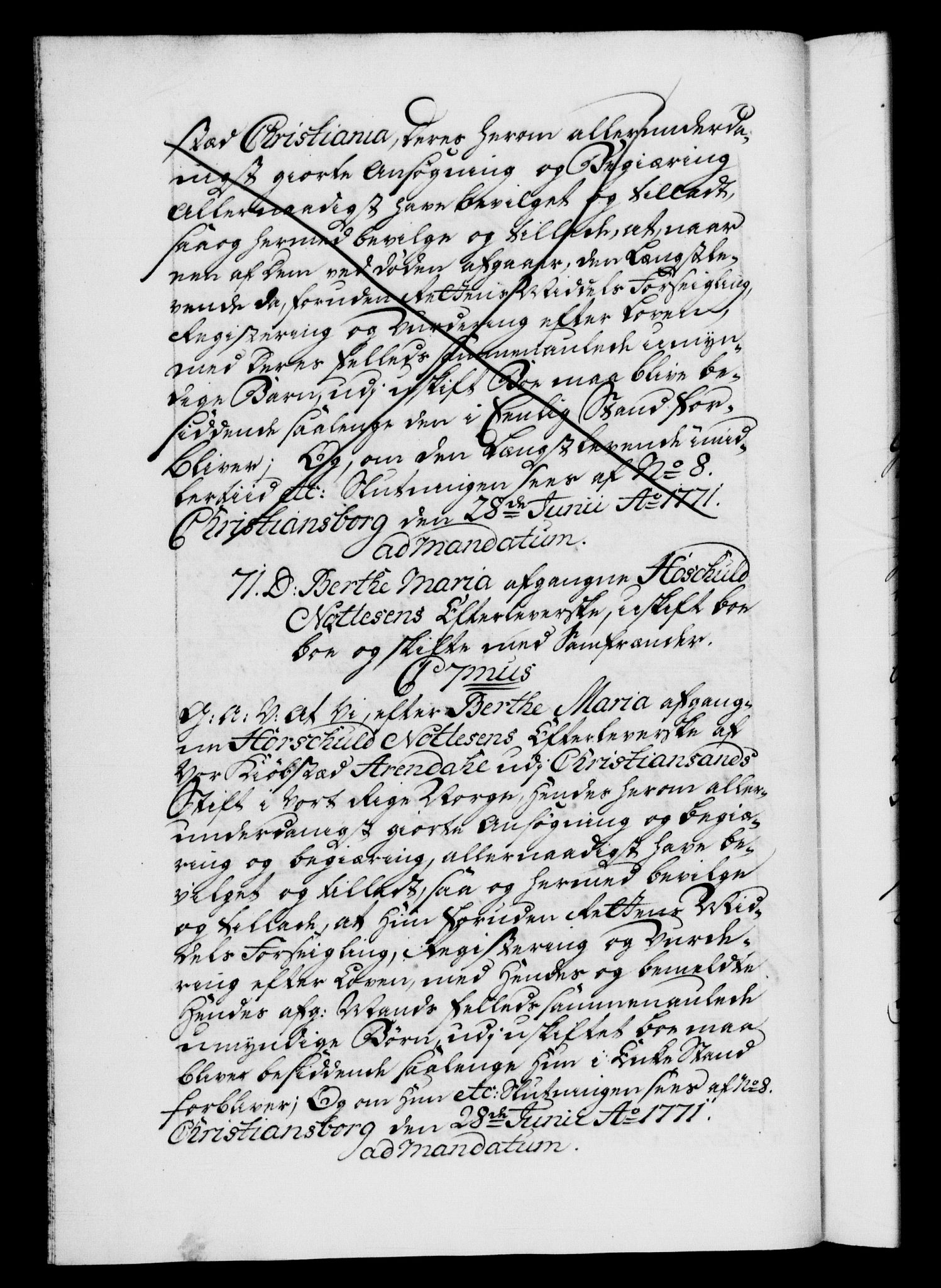 Danske Kanselli 1572-1799, AV/RA-EA-3023/F/Fc/Fca/Fcaa/L0045: Norske registre "Norske eller 3. dept.s åpne brev, 1771-1773, s. 56b