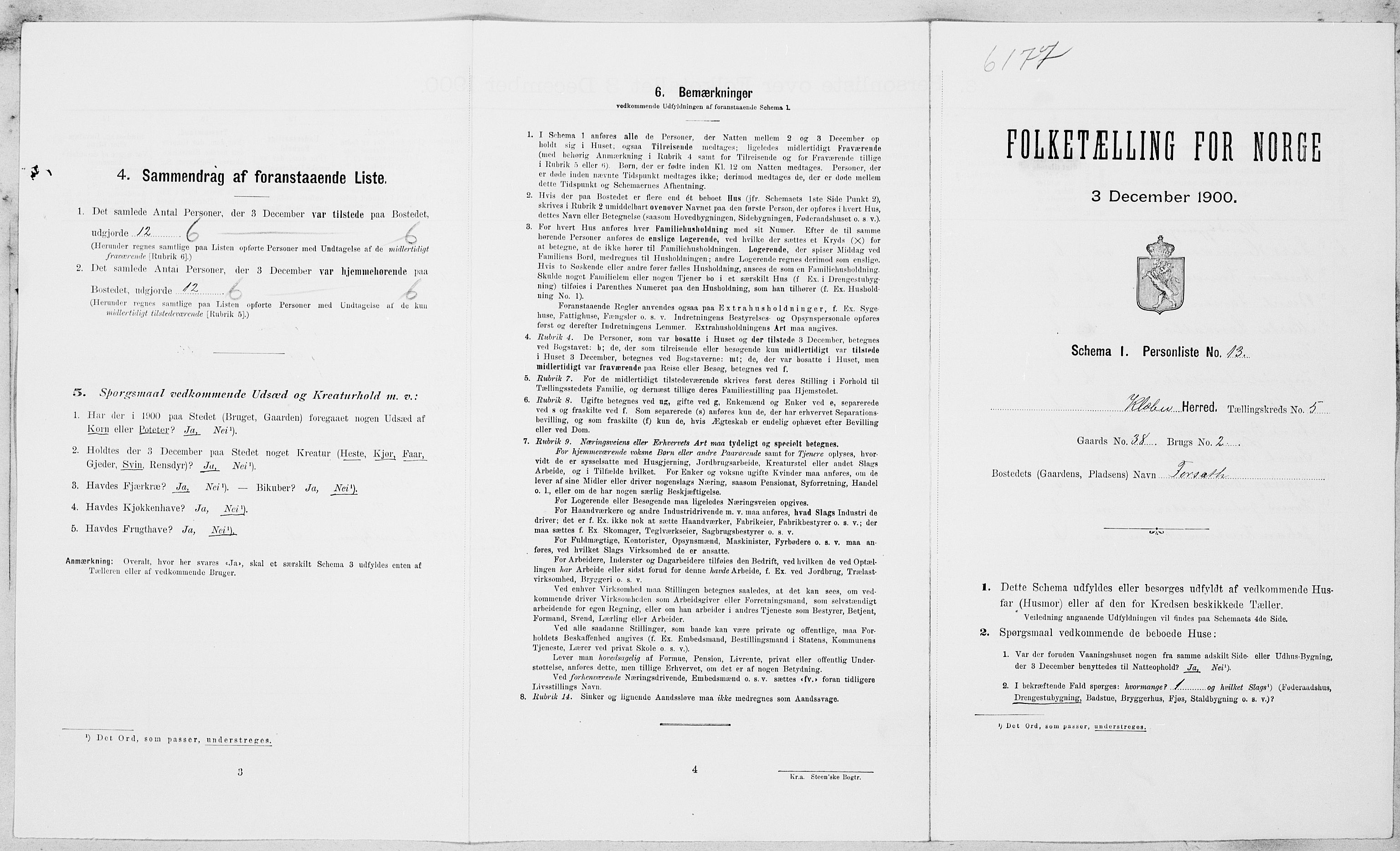 SAT, Folketelling 1900 for 1662 Klæbu herred, 1900, s. 268