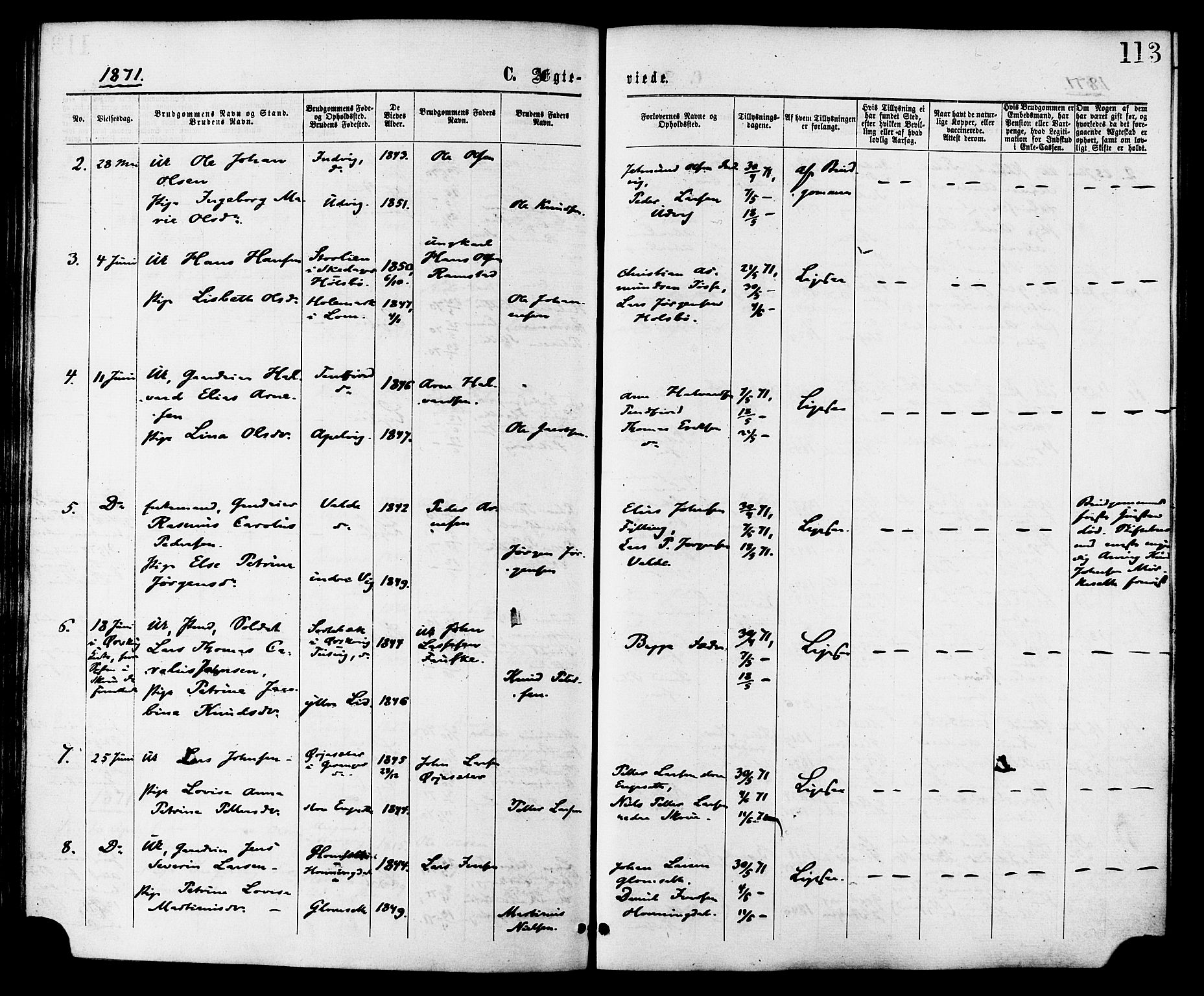 Ministerialprotokoller, klokkerbøker og fødselsregistre - Møre og Romsdal, AV/SAT-A-1454/524/L0355: Ministerialbok nr. 524A07, 1864-1879, s. 113