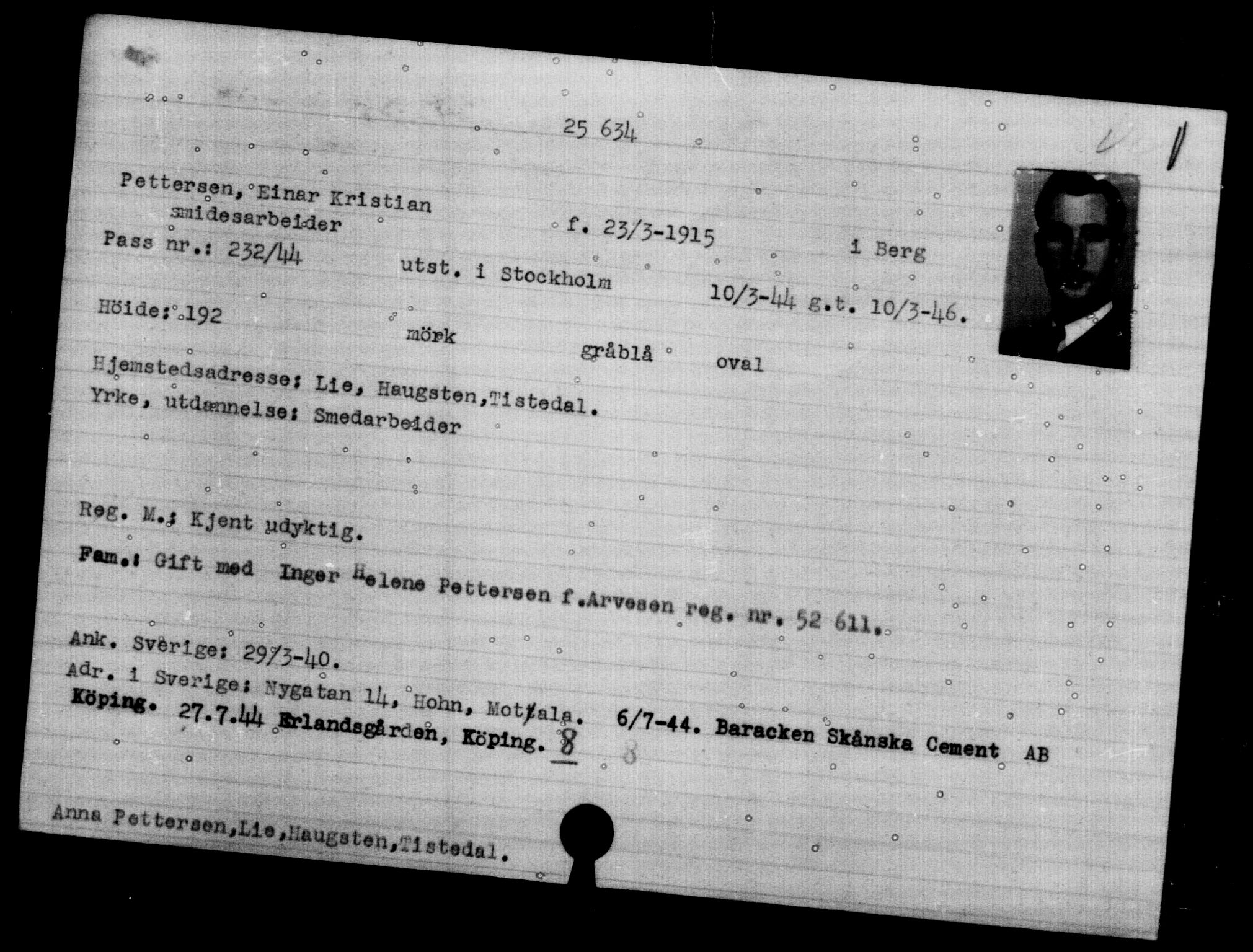 Den Kgl. Norske Legasjons Flyktningskontor, AV/RA-S-6753/V/Va/L0011: Kjesäterkartoteket.  Flyktningenr. 25300-28349, 1940-1945, s. 348