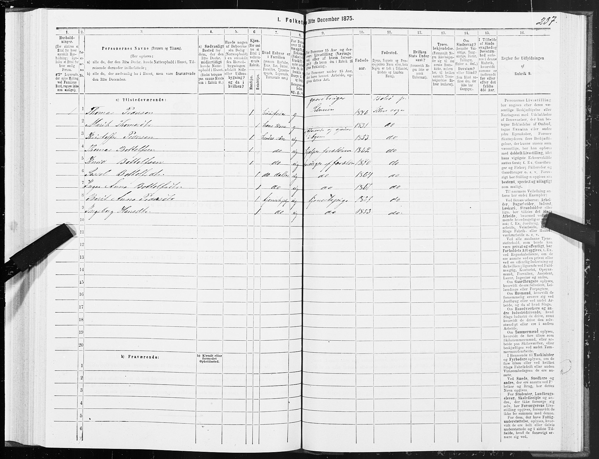 SAT, Folketelling 1875 for 1544P Bolsøy prestegjeld, 1875, s. 4237