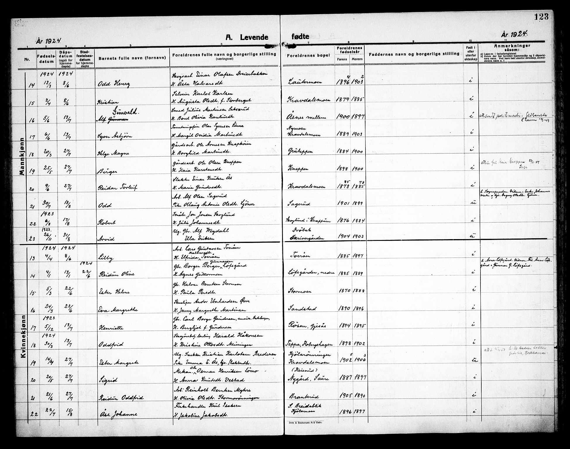 Åsnes prestekontor, AV/SAH-PREST-042/H/Ha/Haa/L0000C: Ministerialbok nr. 0A, 1890-1929, s. 123