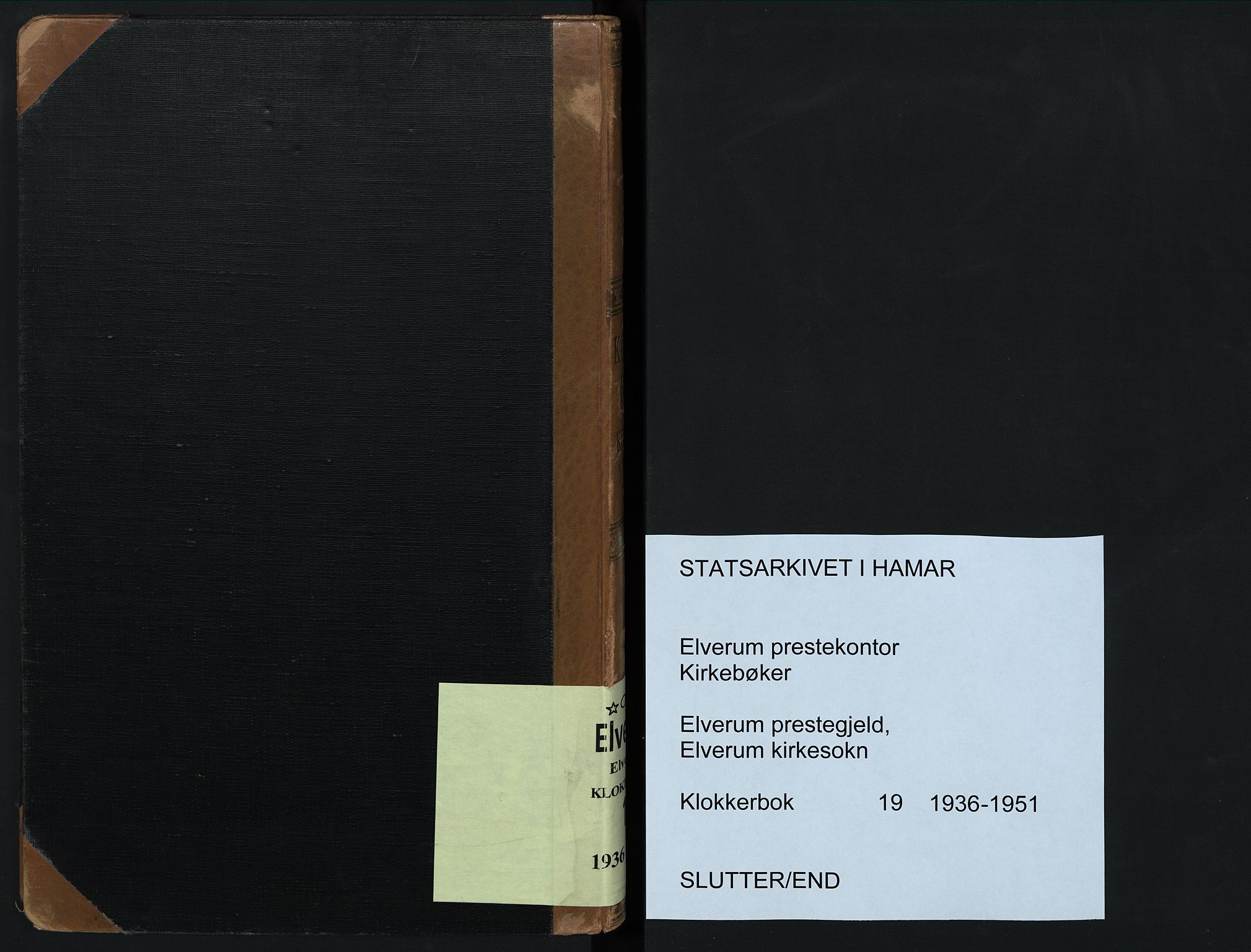 Elverum prestekontor, SAH/PREST-044/H/Ha/Hab/L0019: Klokkerbok nr. 19, 1936-1951