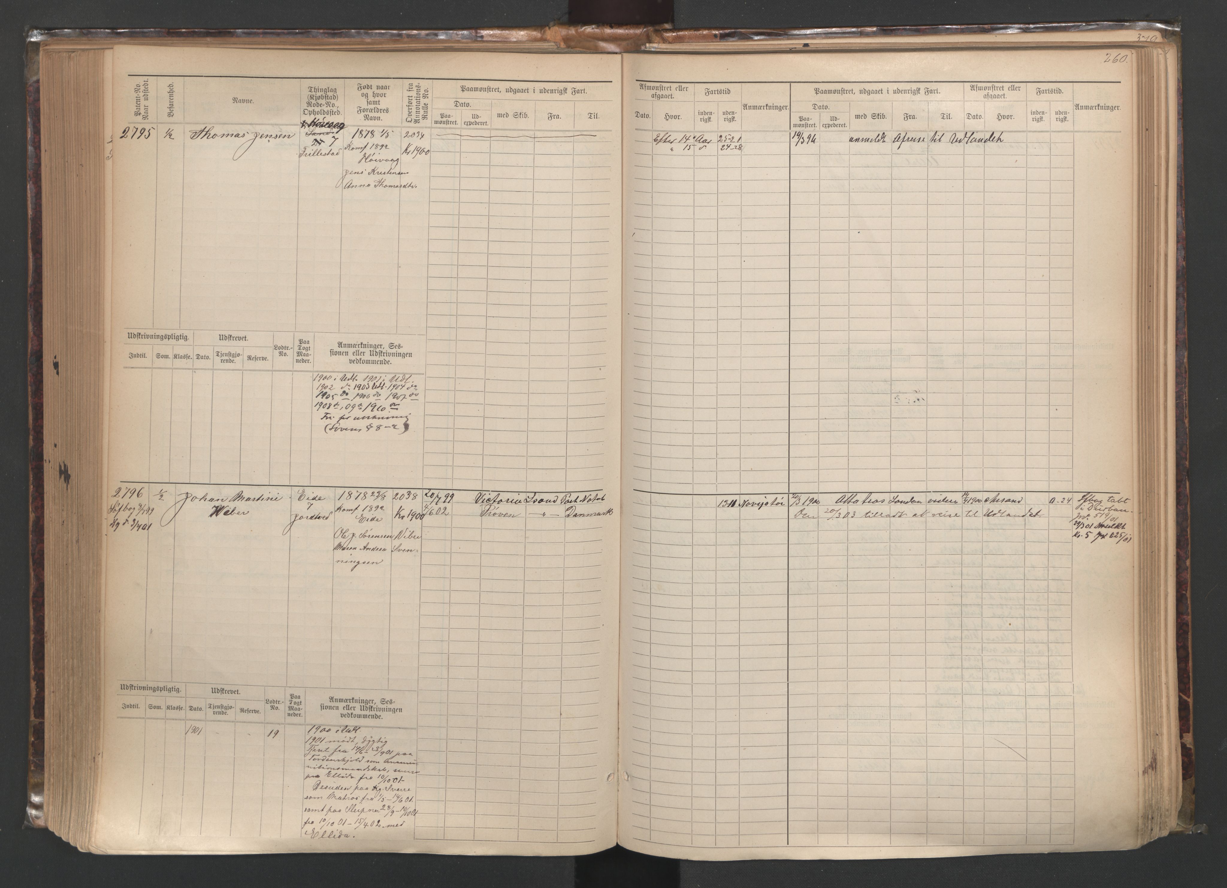 Lillesand mønstringskrets, AV/SAK-2031-0014/F/Fb/L0015: Hovedrulle nr 2279-3048, G-6, 1890-1910, s. 266