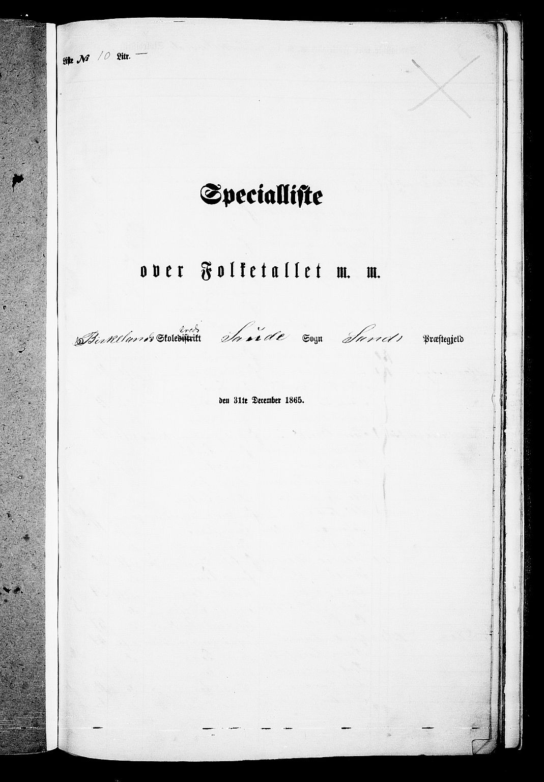 RA, Folketelling 1865 for 1136P Sand prestegjeld, 1865, s. 149