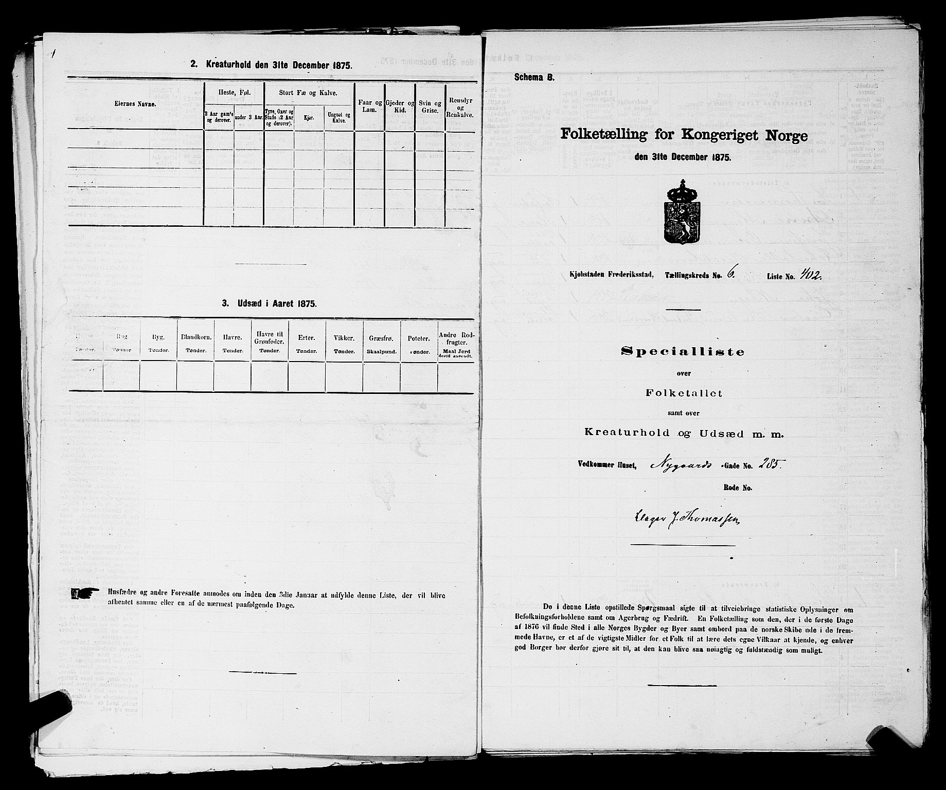 RA, Folketelling 1875 for 0103B Fredrikstad prestegjeld, Fredrikstad kjøpstad, 1875, s. 946