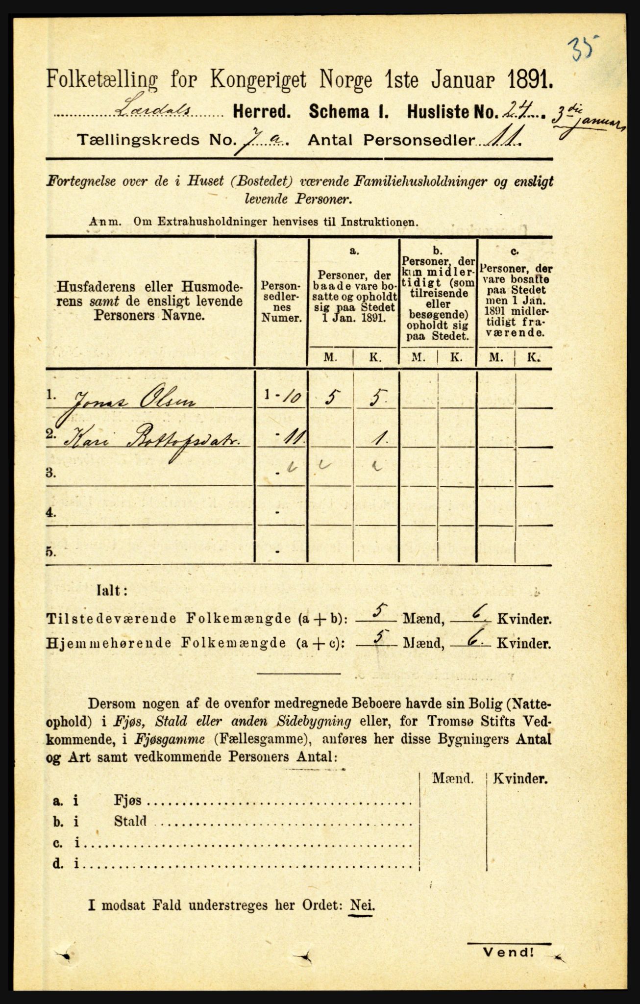 RA, Folketelling 1891 for 1422 Lærdal herred, 1891, s. 772