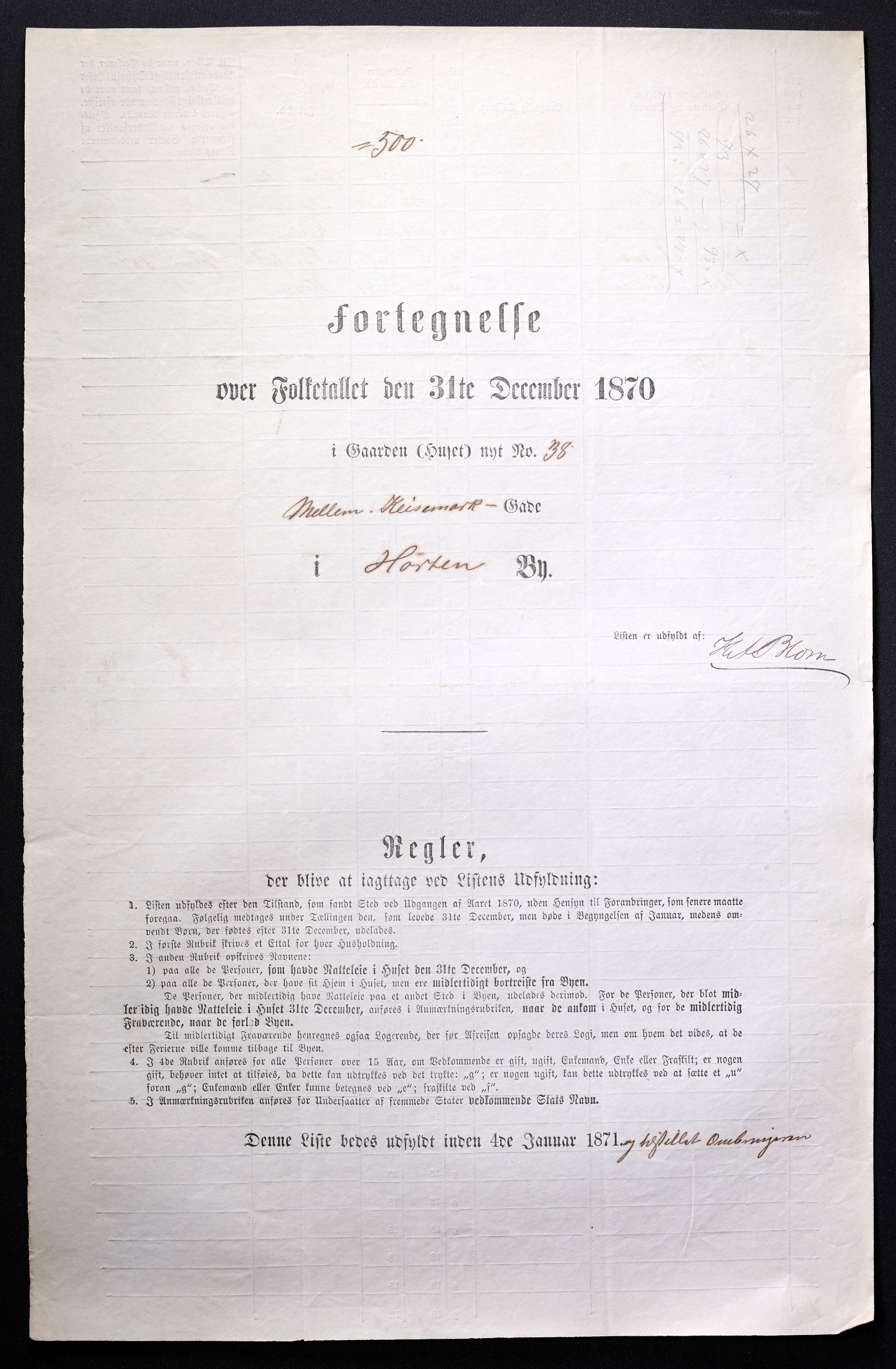 RA, Folketelling 1870 for 0703 Horten ladested, 1870, s. 1010