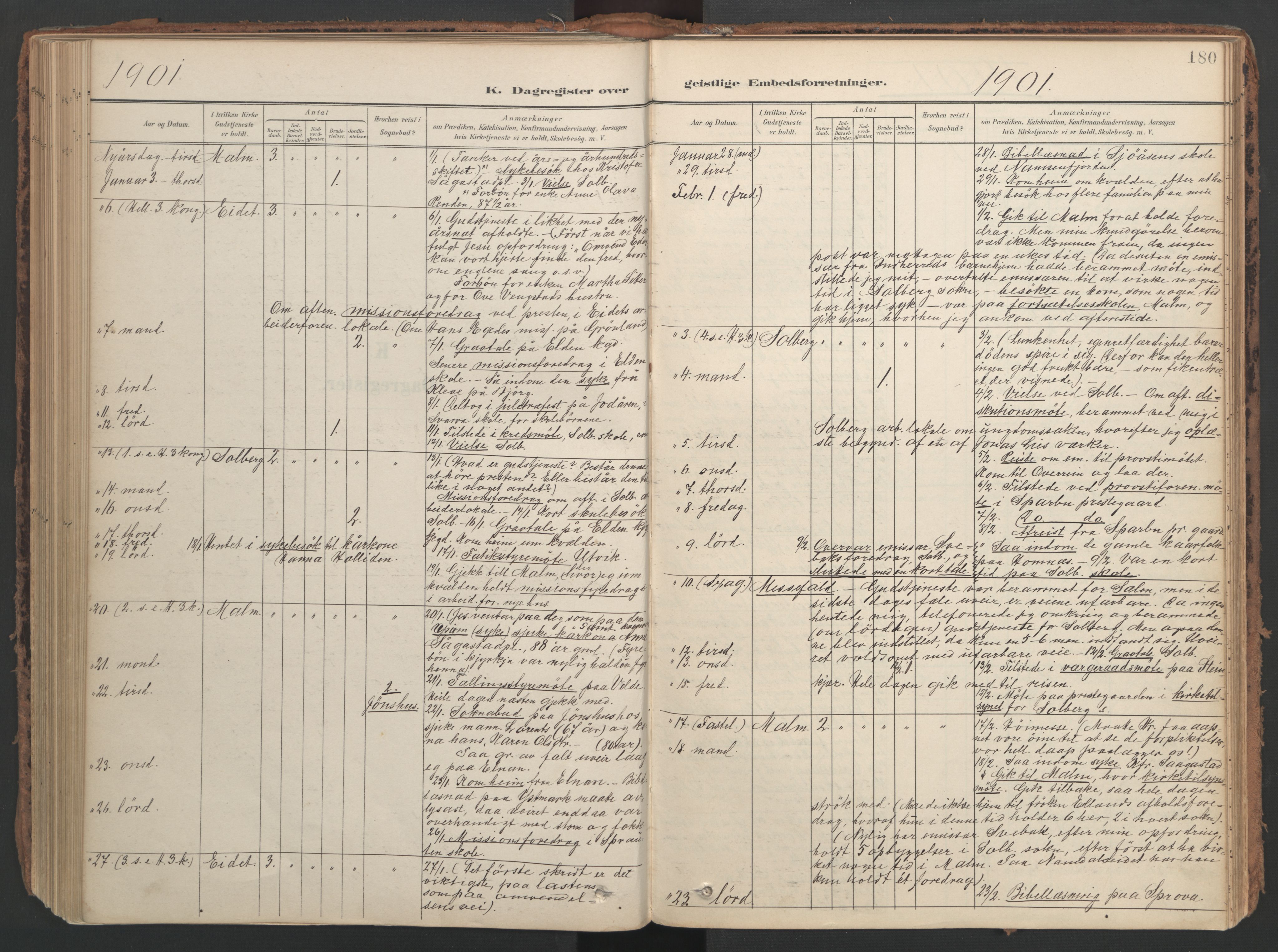 Ministerialprotokoller, klokkerbøker og fødselsregistre - Nord-Trøndelag, AV/SAT-A-1458/741/L0397: Ministerialbok nr. 741A11, 1901-1911, s. 180