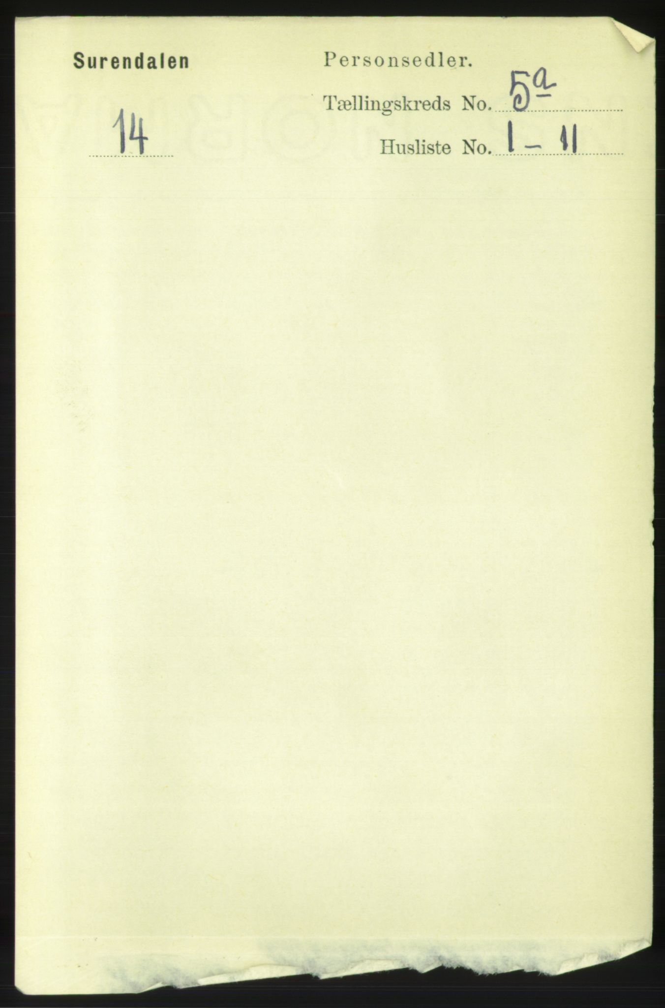 RA, Folketelling 1891 for 1566 Surnadal herred, 1891, s. 1396
