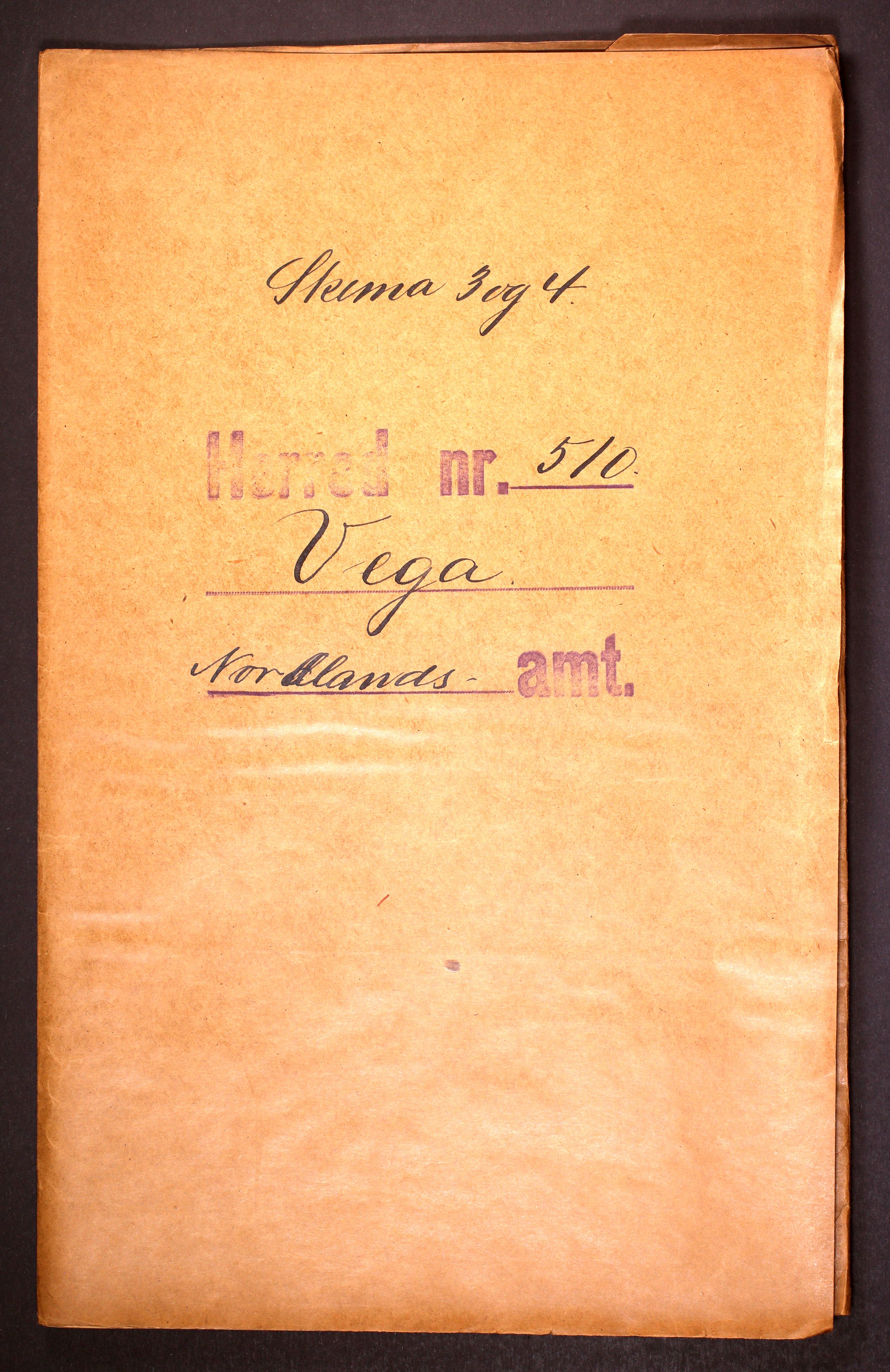 RA, Folketelling 1910 for 1815 Vega herred, 1910, s. 1