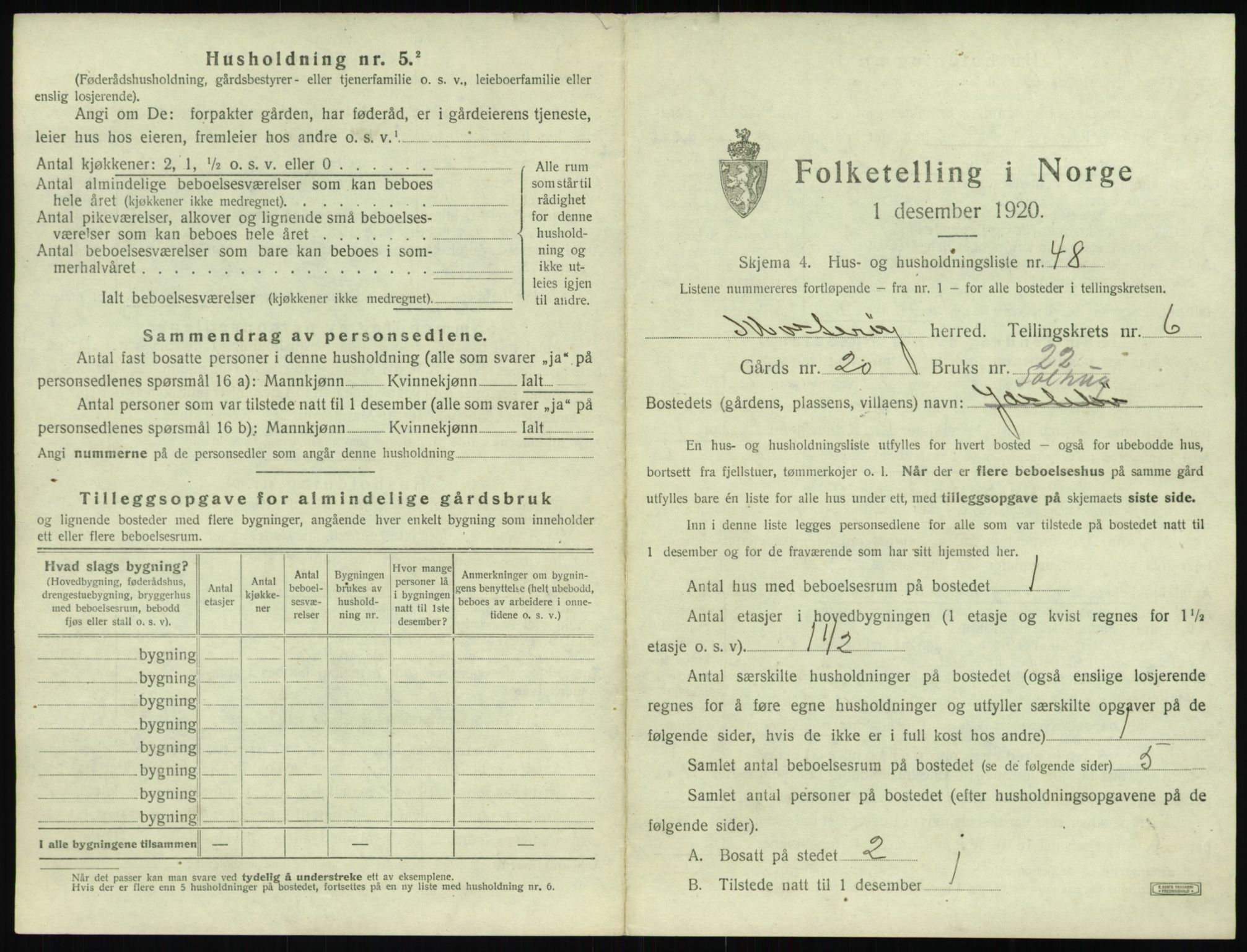 SAST, Folketelling 1920 for 1143 Mosterøy herred, 1920, s. 522