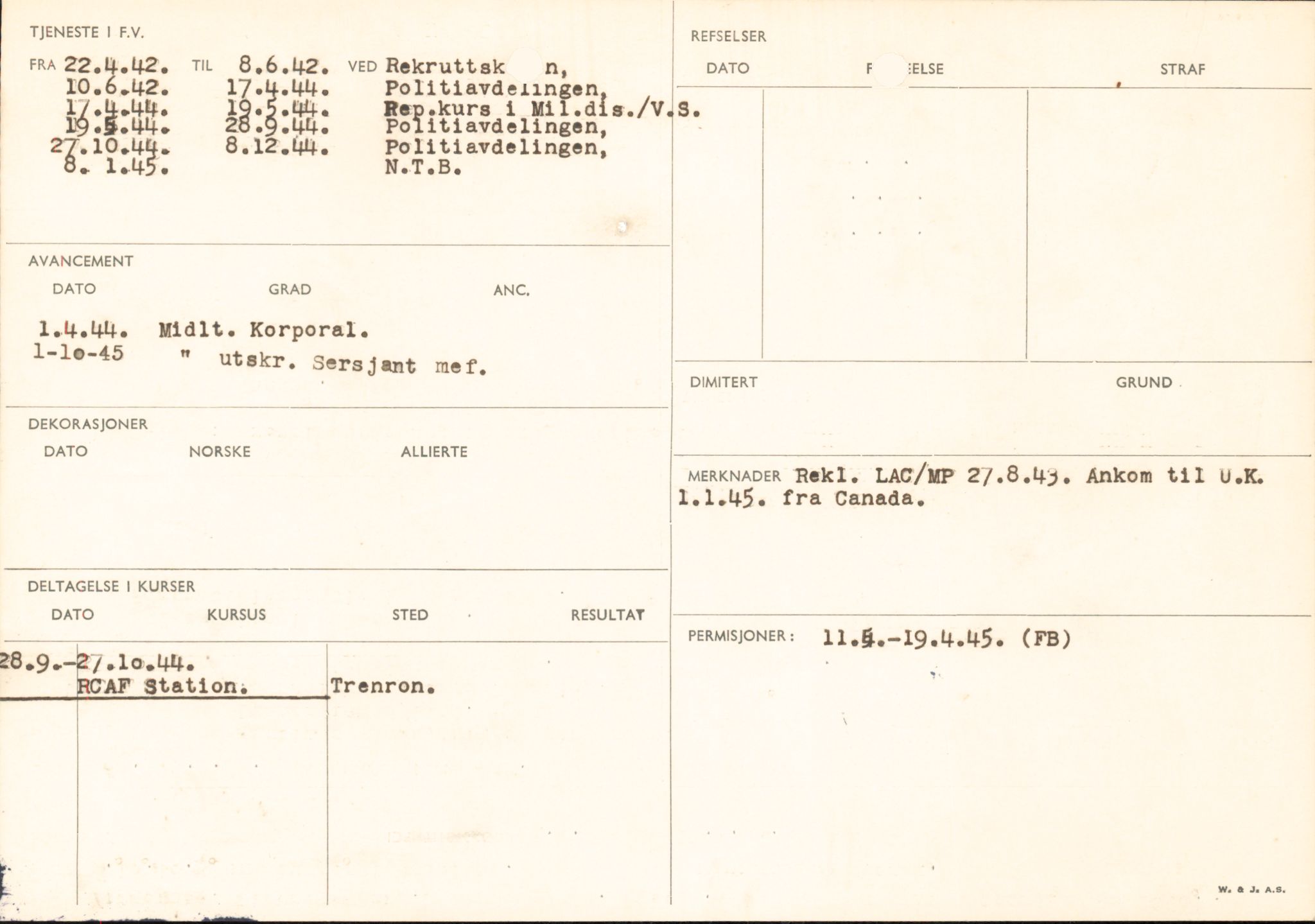 Forsvaret, Forsvarets overkommando/Luftforsvarsstaben, RA/RAFA-4079/P/Pa/L0024: Personellpapirer, 1910, s. 92