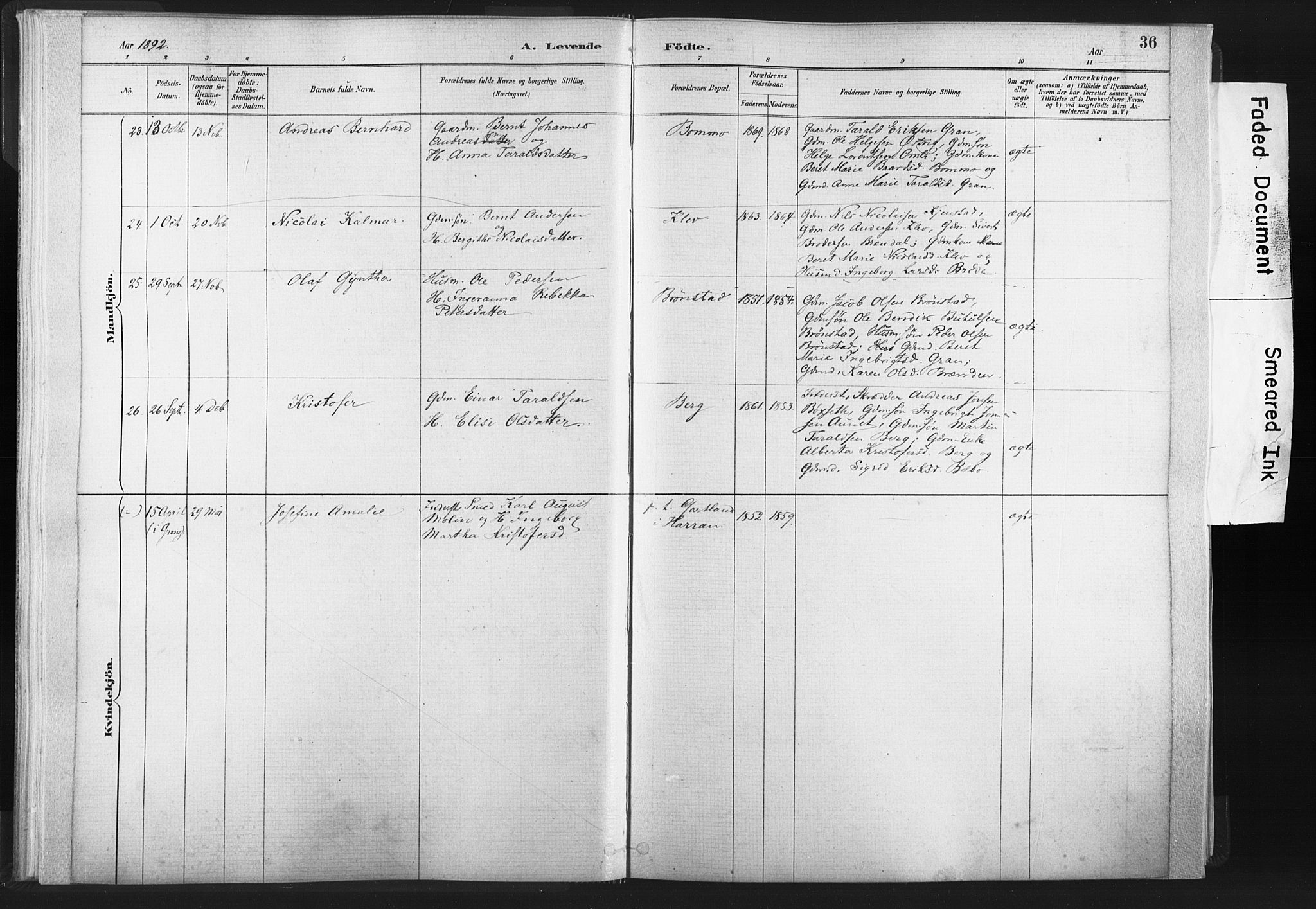 Ministerialprotokoller, klokkerbøker og fødselsregistre - Nord-Trøndelag, AV/SAT-A-1458/749/L0474: Ministerialbok nr. 749A08, 1887-1903, s. 36