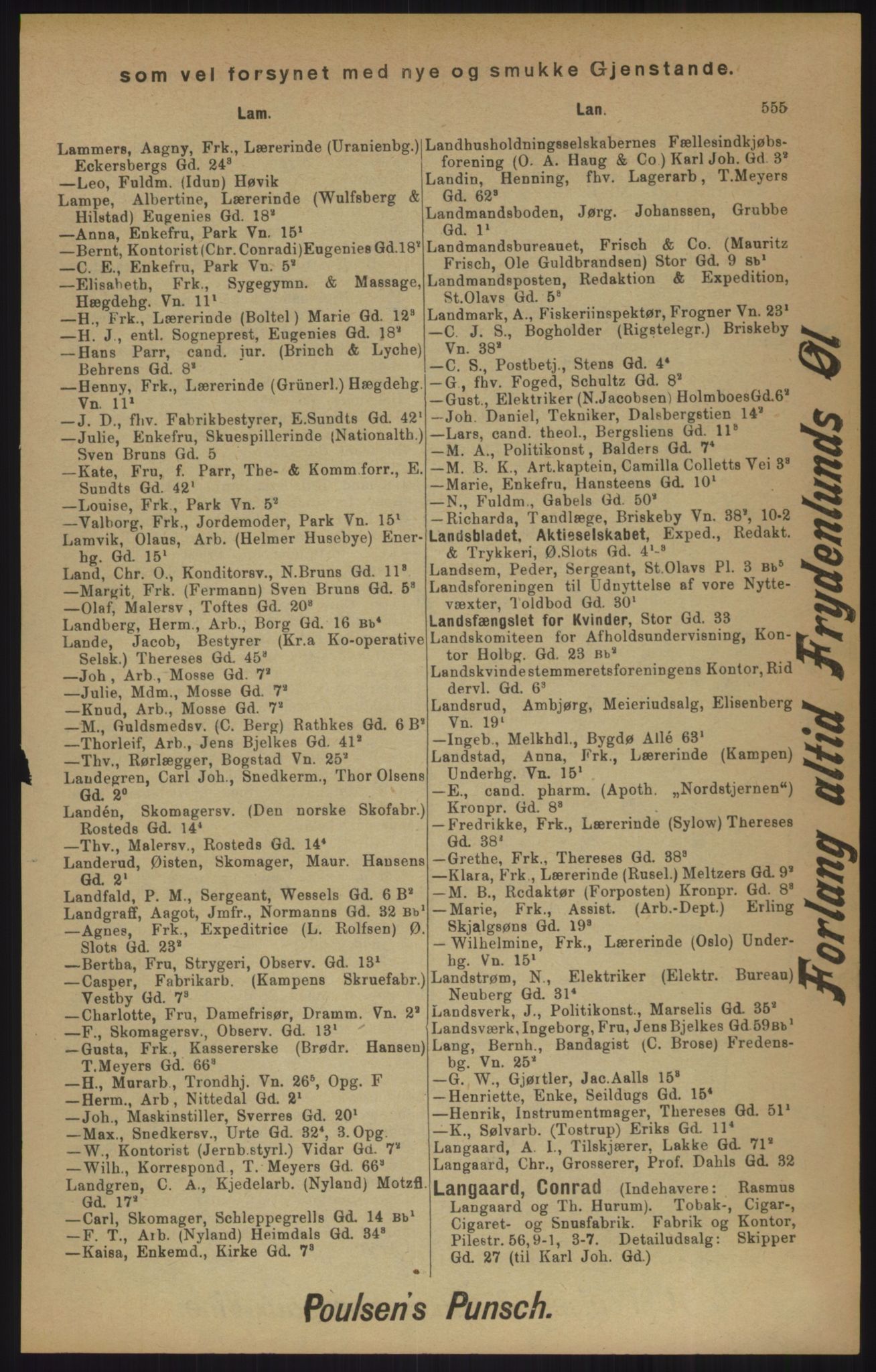 Kristiania/Oslo adressebok, PUBL/-, 1905, s. 555