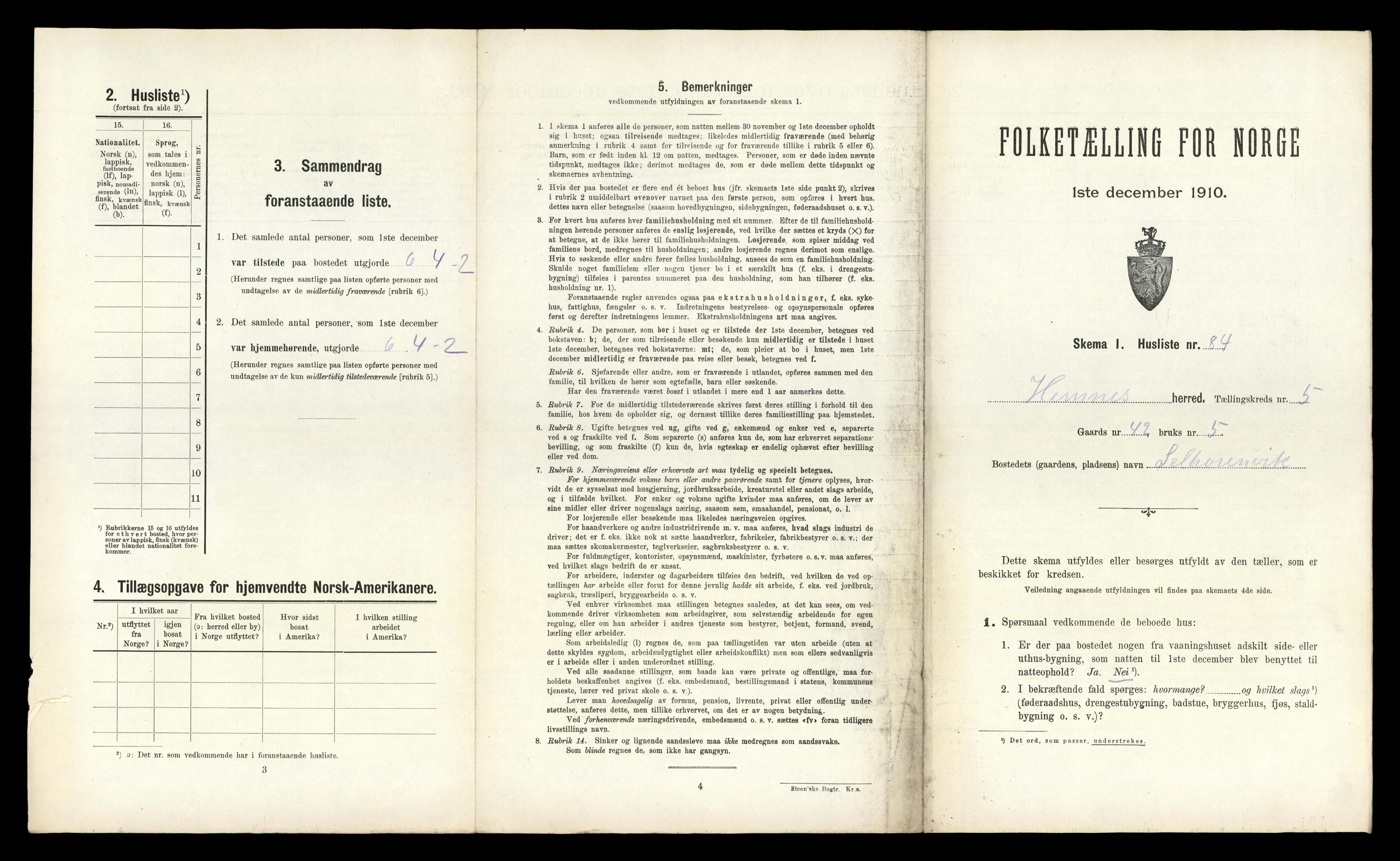 RA, Folketelling 1910 for 1832 Hemnes herred, 1910, s. 1252