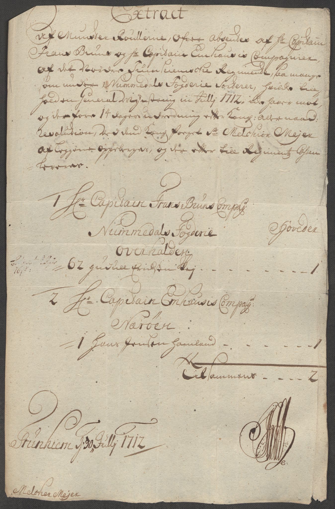 Rentekammeret inntil 1814, Reviderte regnskaper, Fogderegnskap, RA/EA-4092/R64/L4433: Fogderegnskap Namdal, 1712, s. 125