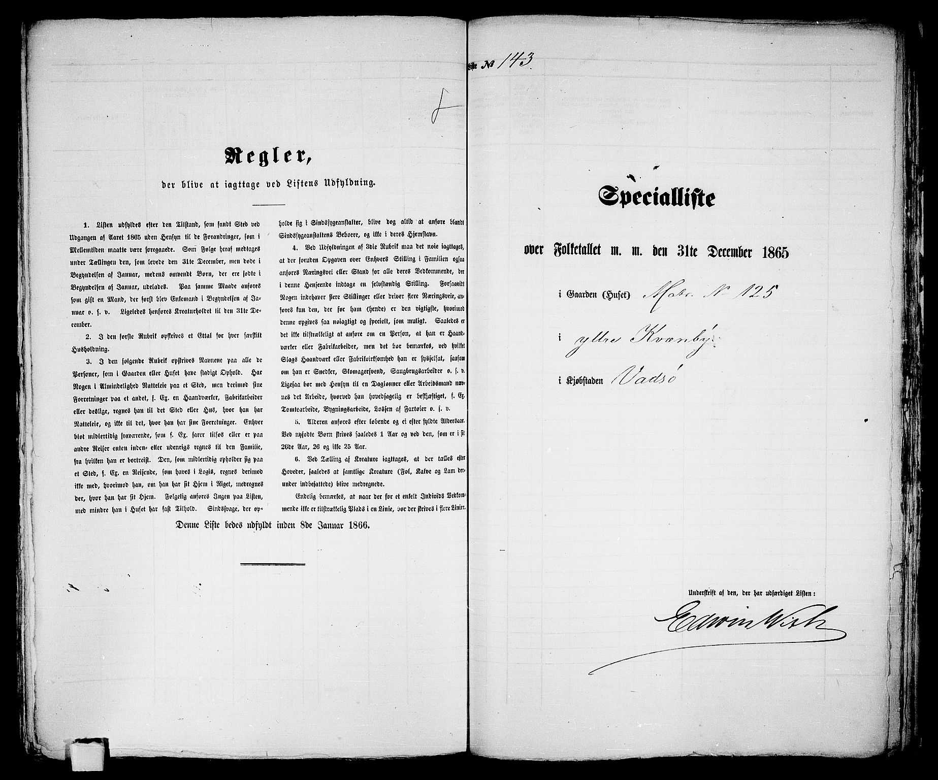 RA, Folketelling 1865 for 2003B Vadsø prestegjeld, Vadsø kjøpstad, 1865, s. 292