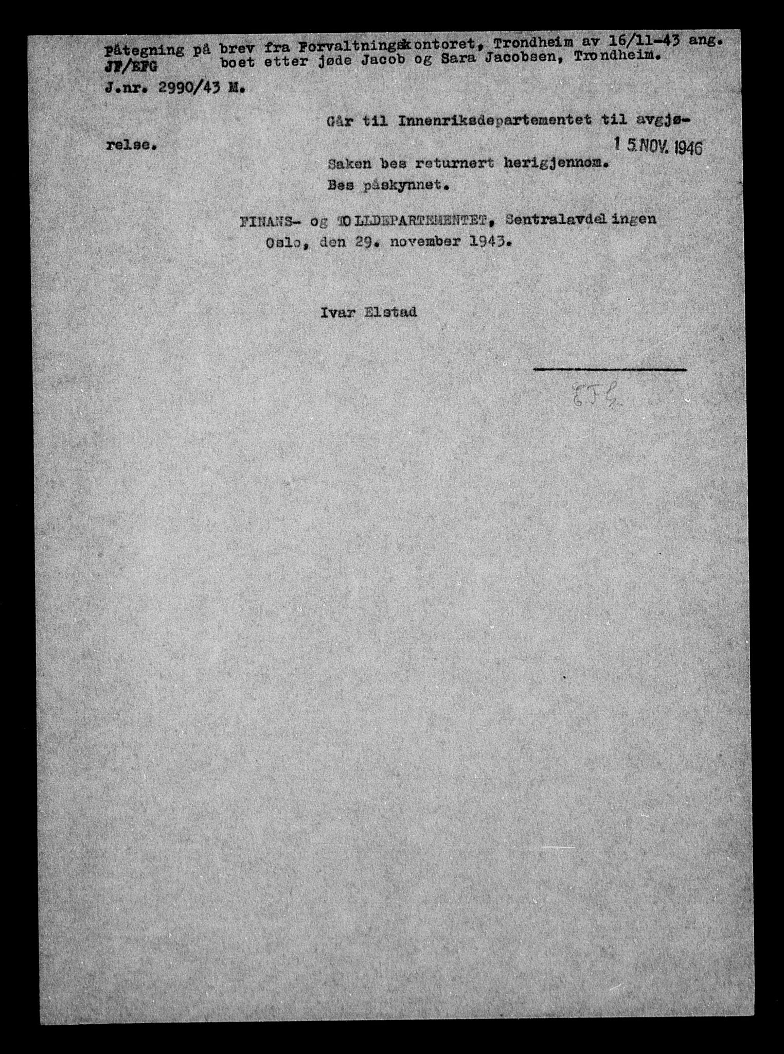 Justisdepartementet, Tilbakeføringskontoret for inndratte formuer, AV/RA-S-1564/H/Hc/Hca/L0908: --, 1945-1947, s. 256