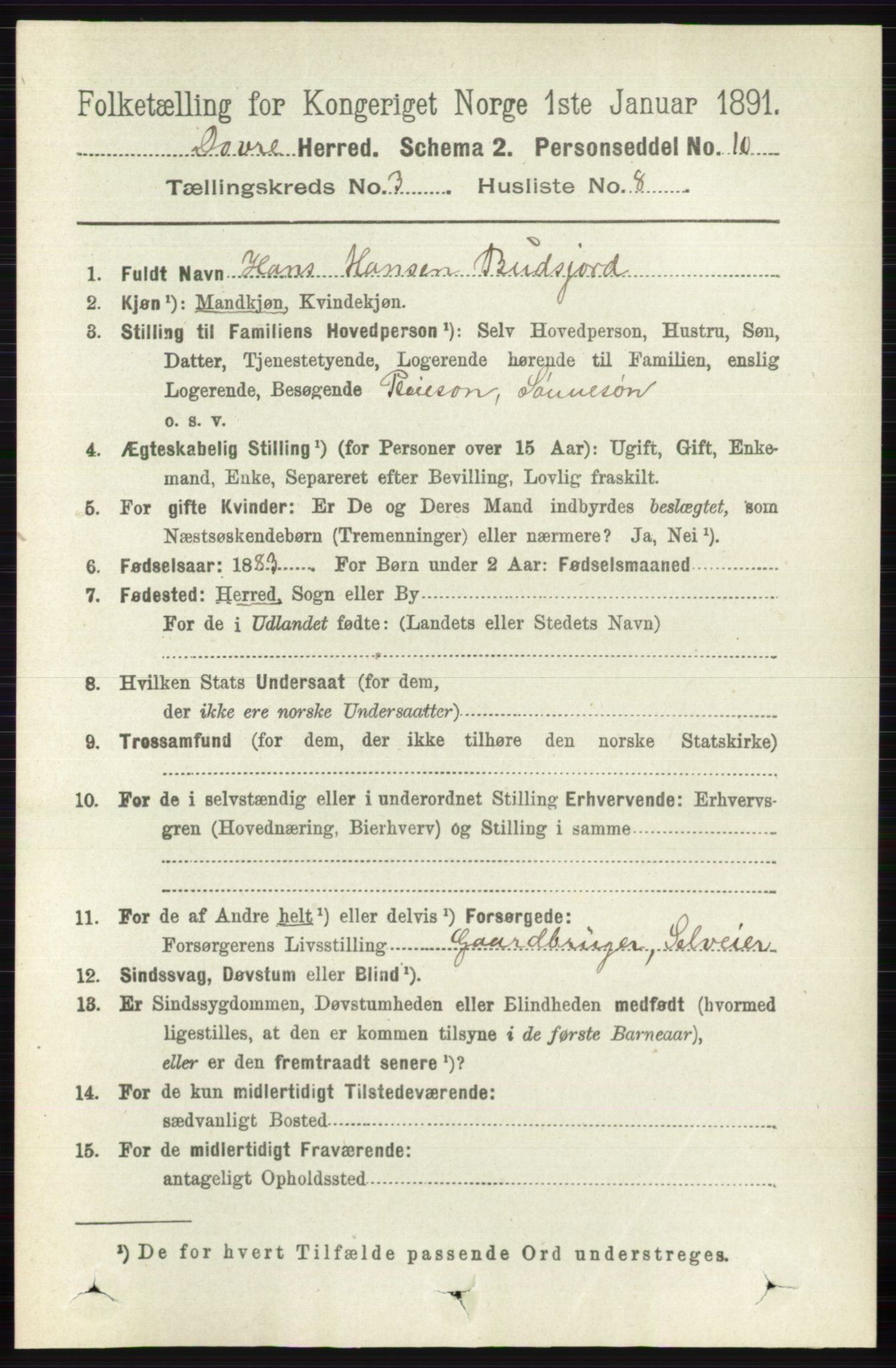 RA, Folketelling 1891 for 0511 Dovre herred, 1891, s. 1460