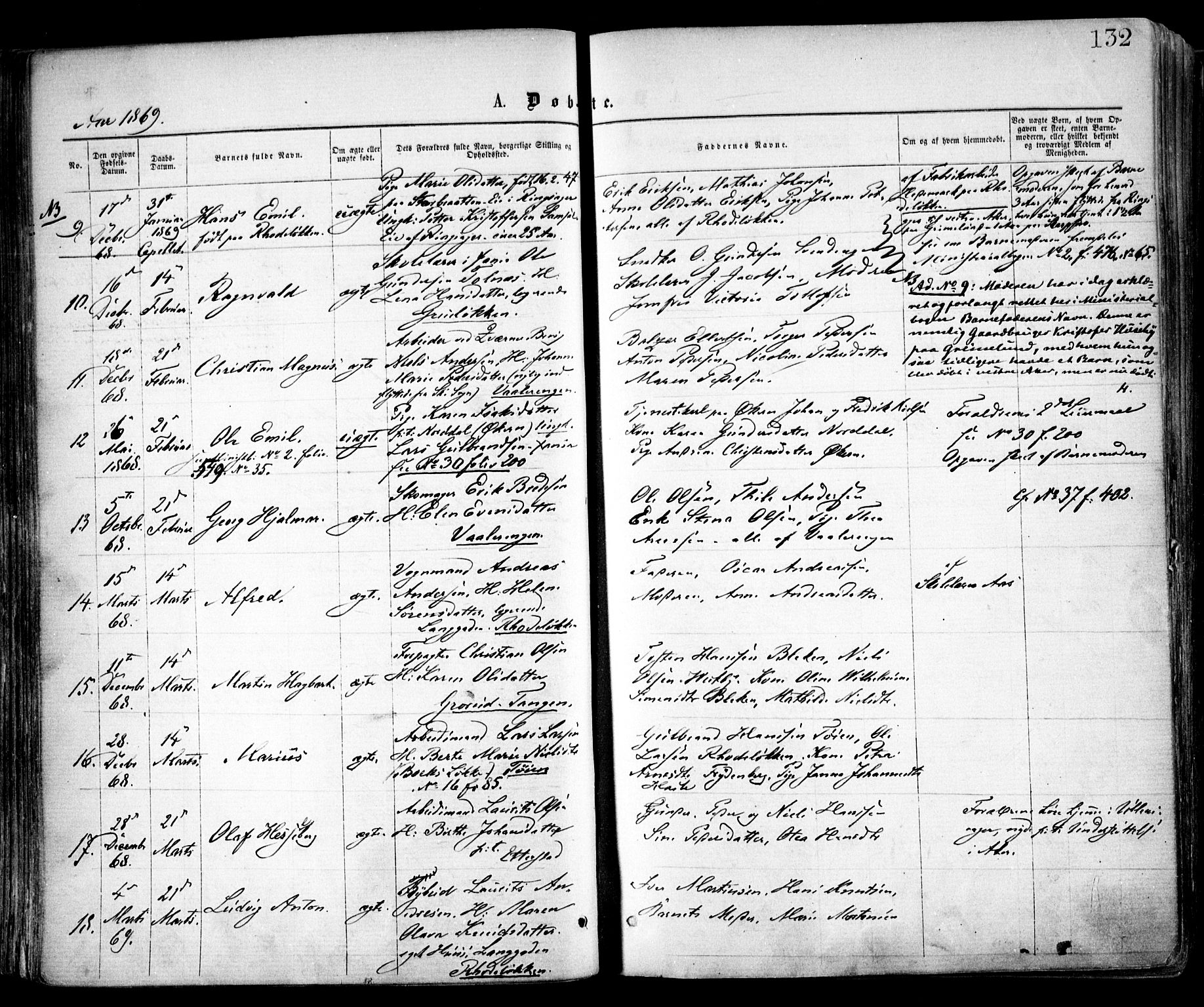 Østre Aker prestekontor Kirkebøker, AV/SAO-A-10840/F/Fa/L0001: Ministerialbok nr. I 1, 1861-1869, s. 132