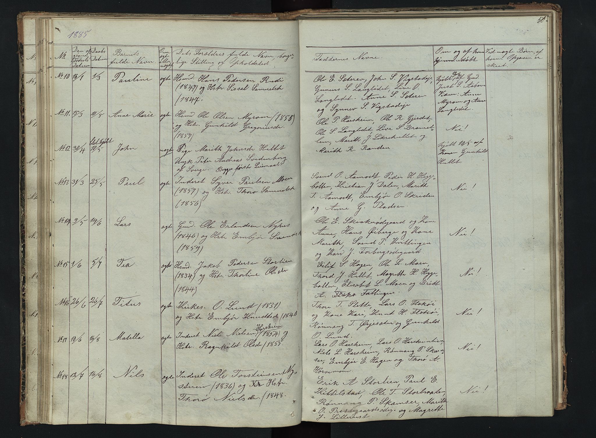Skjåk prestekontor, AV/SAH-PREST-072/H/Ha/Hab/L0002: Klokkerbok nr. 2, 1867-1894, s. 50