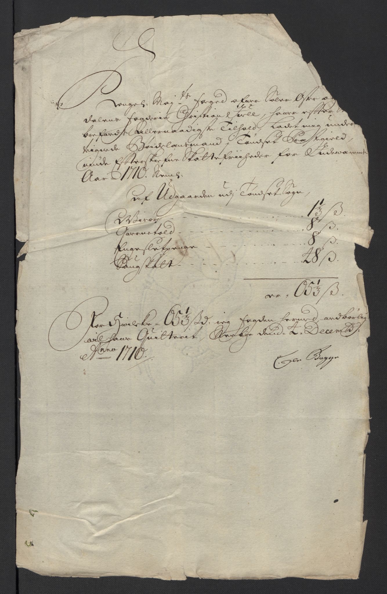 Rentekammeret inntil 1814, Reviderte regnskaper, Fogderegnskap, AV/RA-EA-4092/R13/L0847: Fogderegnskap Solør, Odal og Østerdal, 1710, s. 226