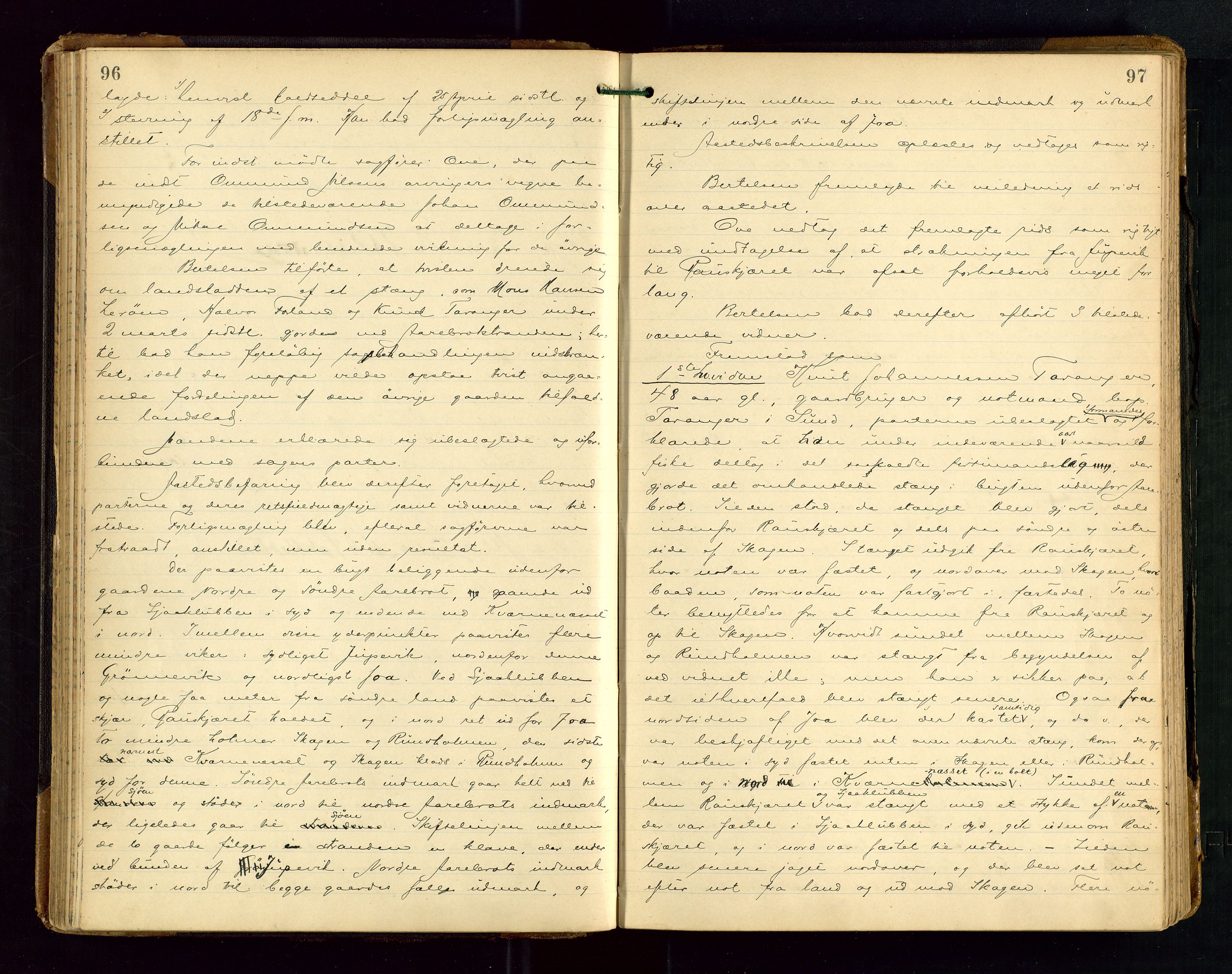 Karmsund sorenskriveri, AV/SAST-A-100311/01/I/IA/IABD/L0006: EKSTRARETTSPROTOKOLL, 1901-1911, s. 96-97