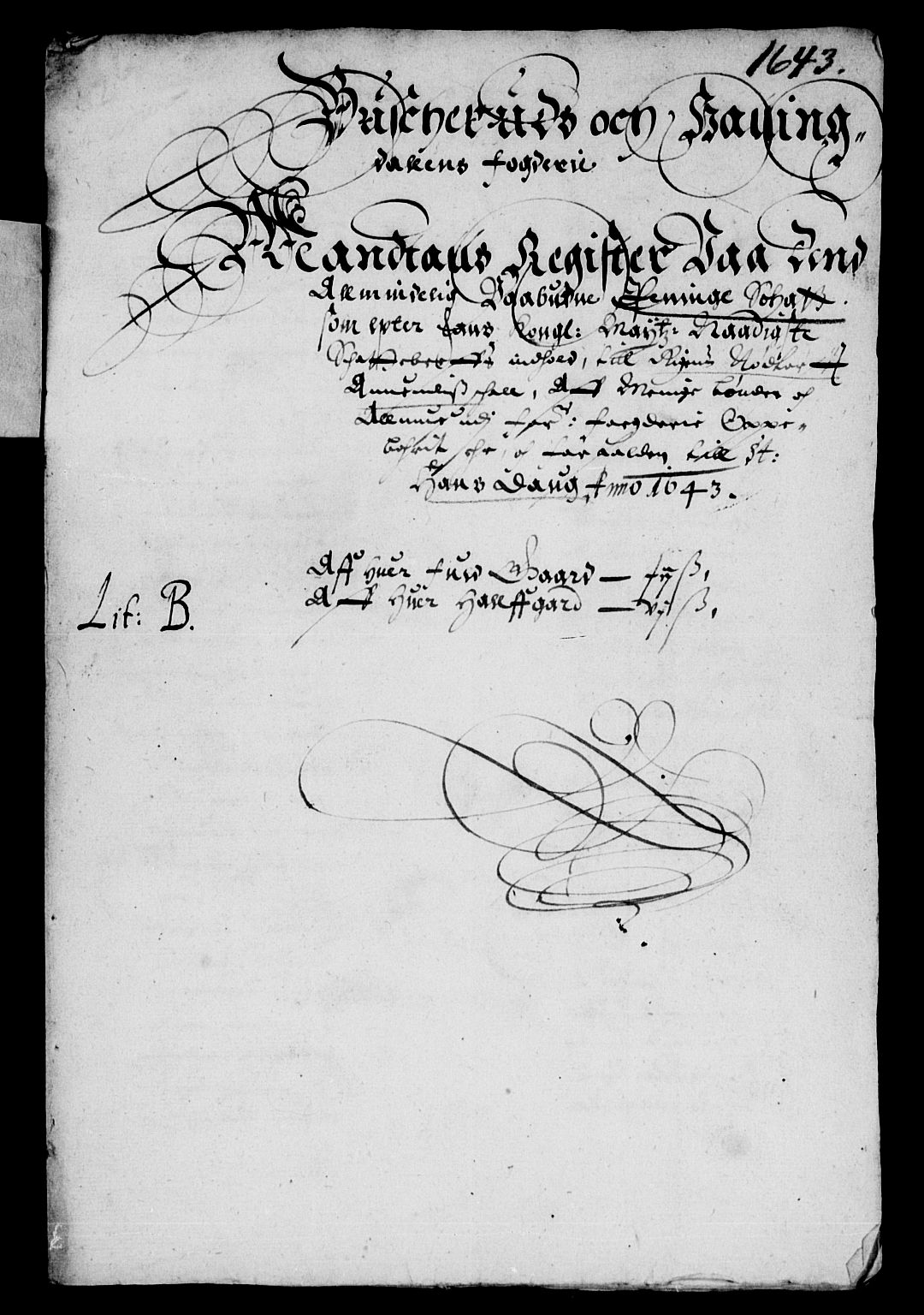 Rentekammeret inntil 1814, Reviderte regnskaper, Lensregnskaper, AV/RA-EA-5023/R/Rb/Rba/L0174: Akershus len, 1643-1644