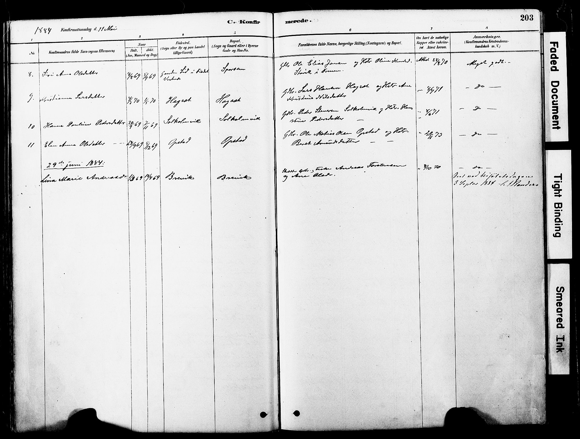 Ministerialprotokoller, klokkerbøker og fødselsregistre - Møre og Romsdal, SAT/A-1454/560/L0721: Ministerialbok nr. 560A05, 1878-1917, s. 203
